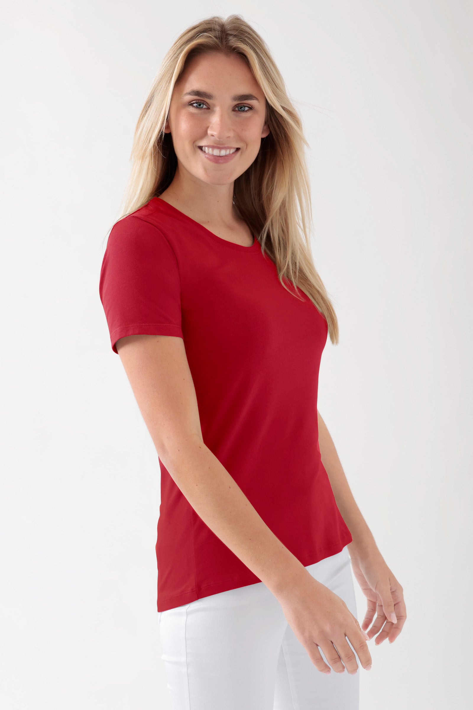 CORE T-shirt Femme - Encolure ronde rouge