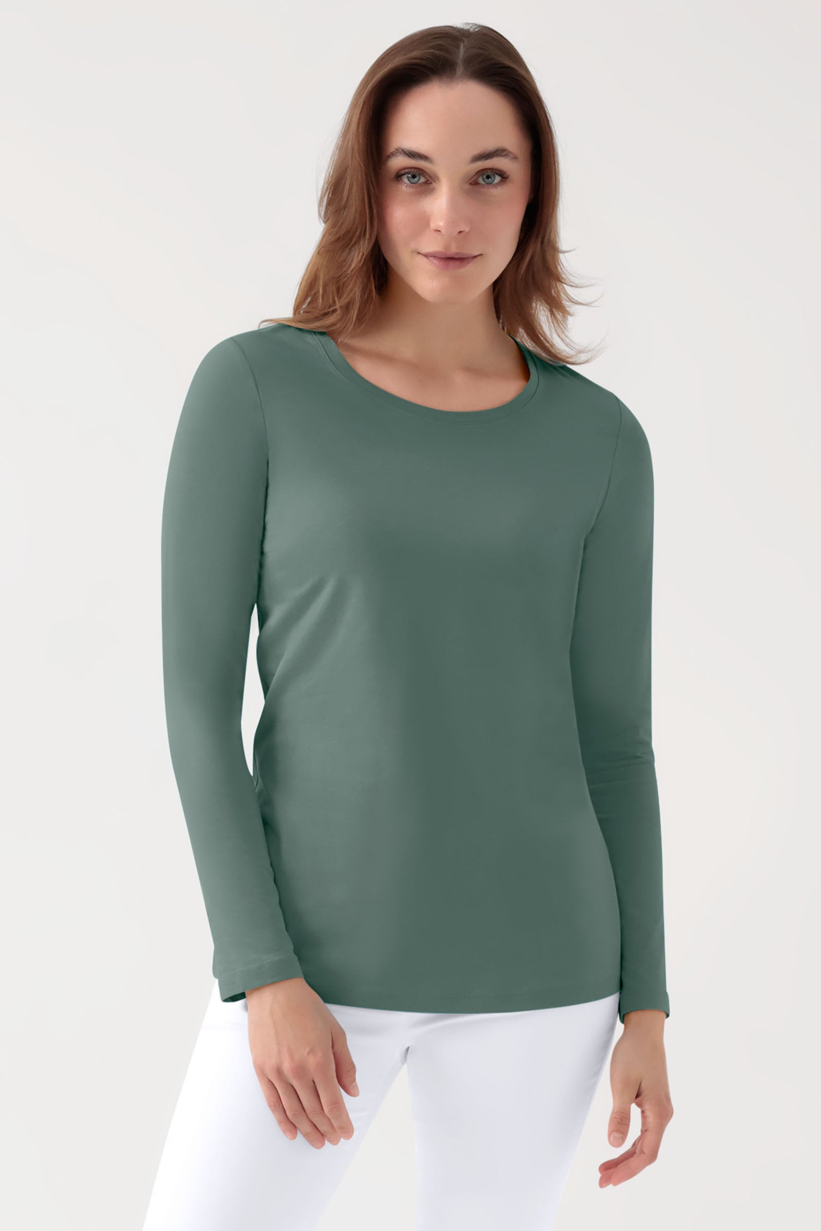 CORE T-shirt Femme - manche longue vert foncé