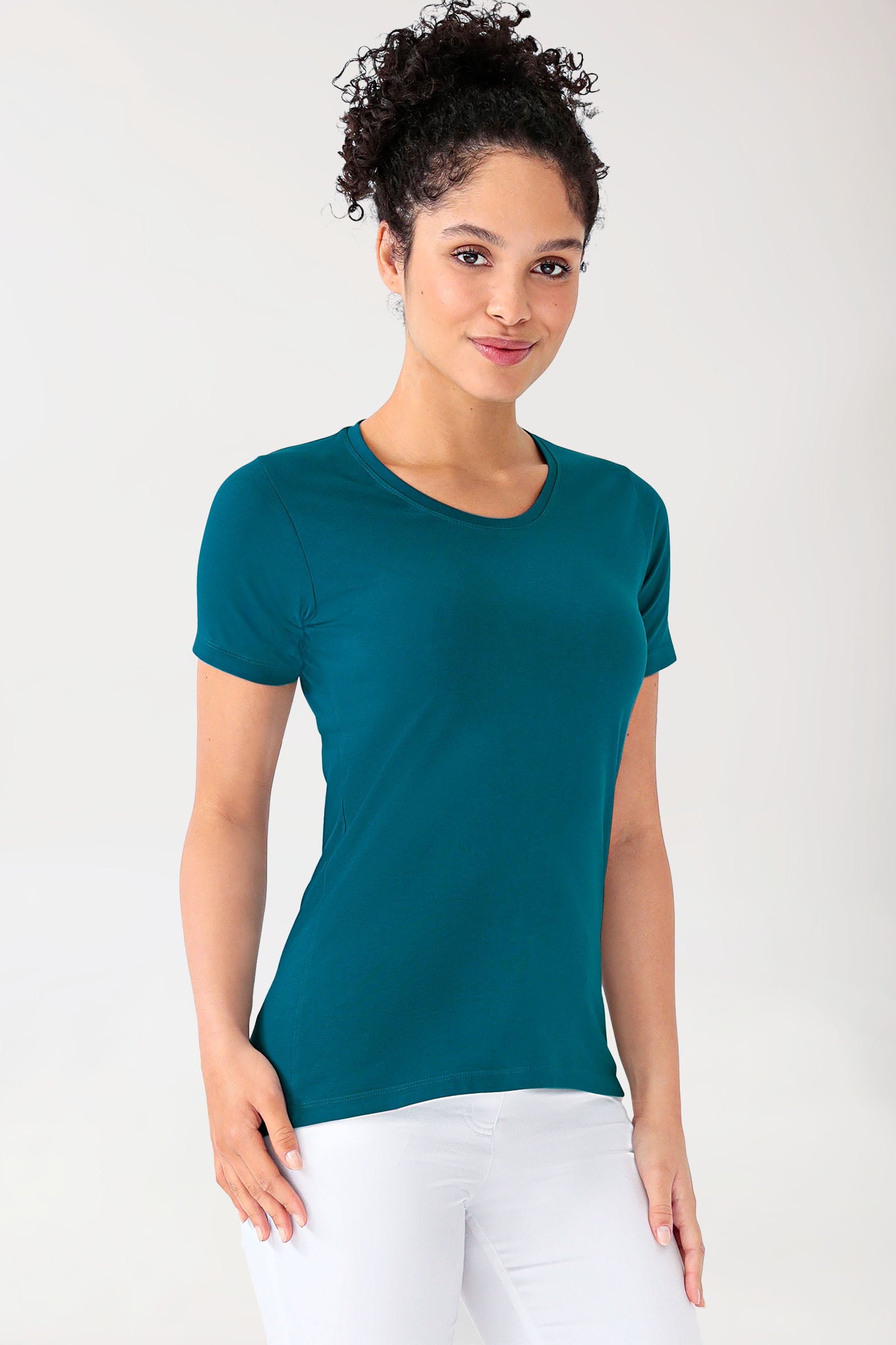CORE T-shirt Femme - Encolure ronde vert pétrole