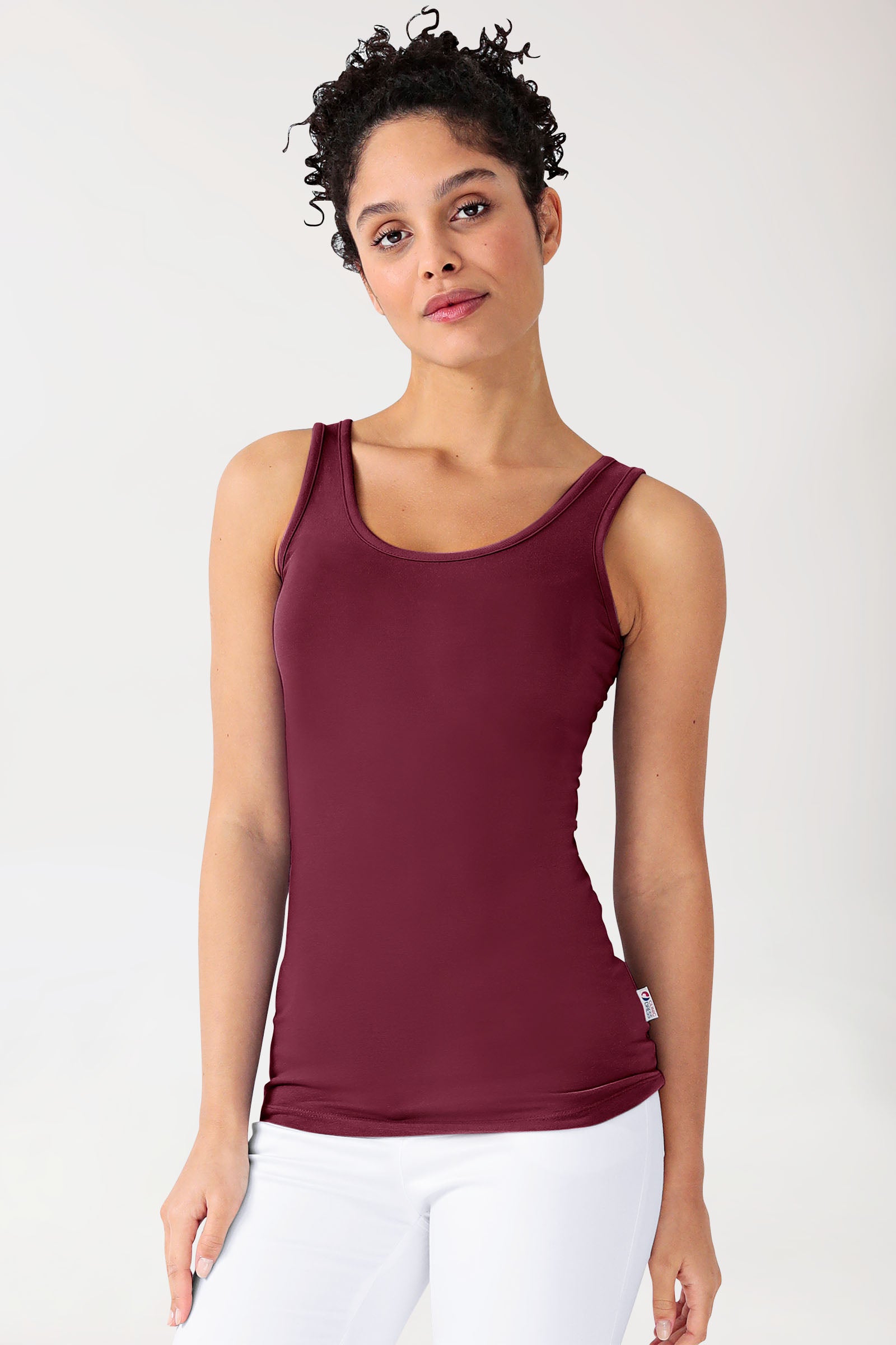 CORE Top Femme - Encolure ronde bordeaux, Vue de face
