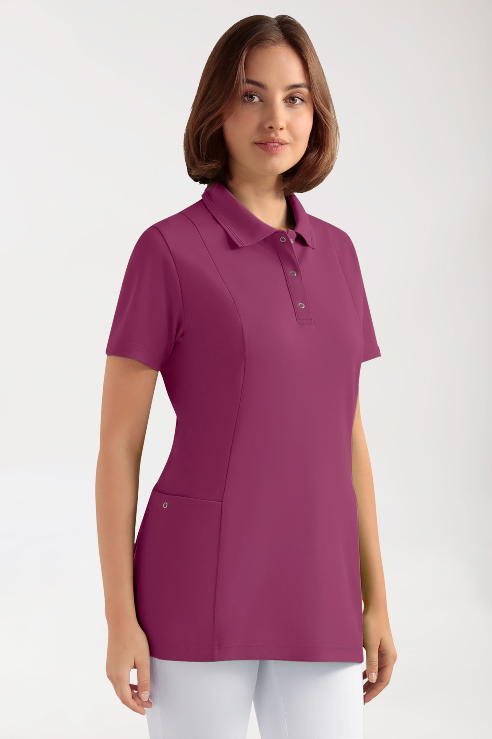 COMFY FLEX Tunique Stretch Femme - Col polo berry, Vue de face