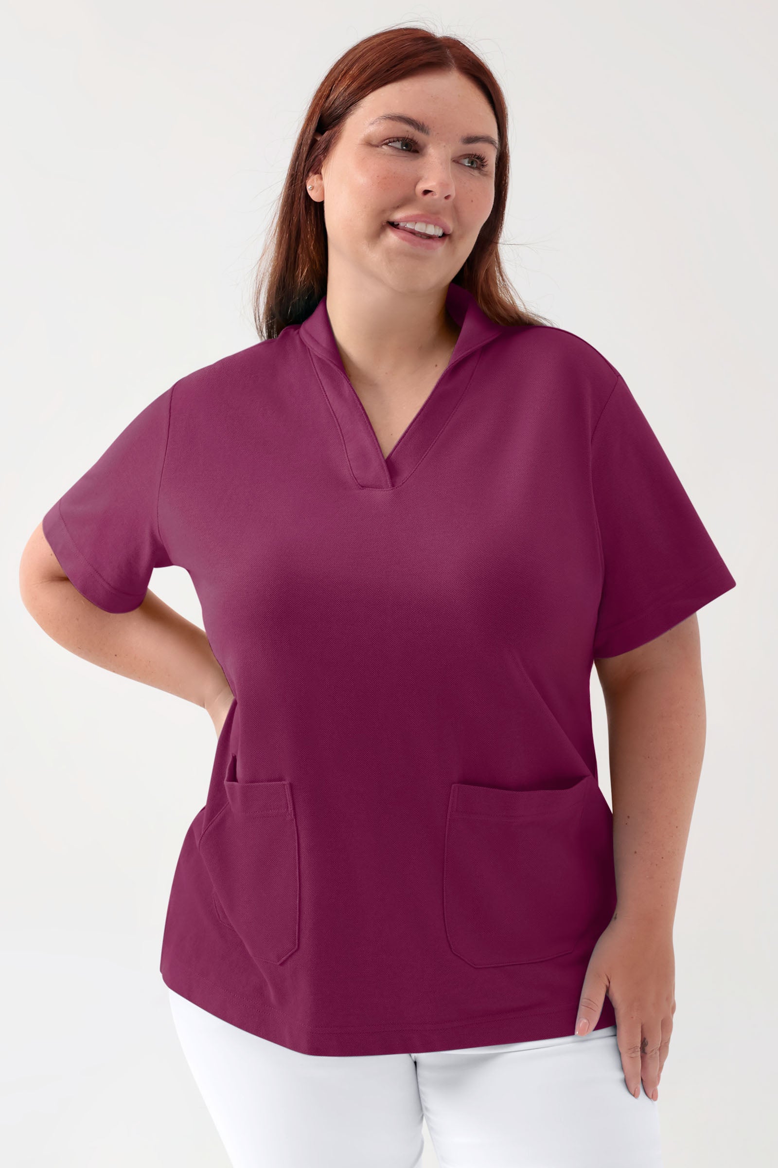 COMFY FLEX Tunique Stretch Femme - col châle berry