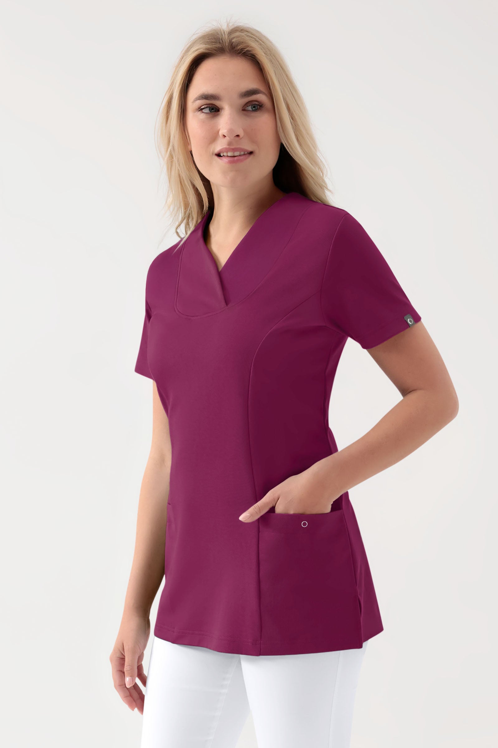 COMFY FLEX Tunique Stretch Femme - Décolleté Cœur berry