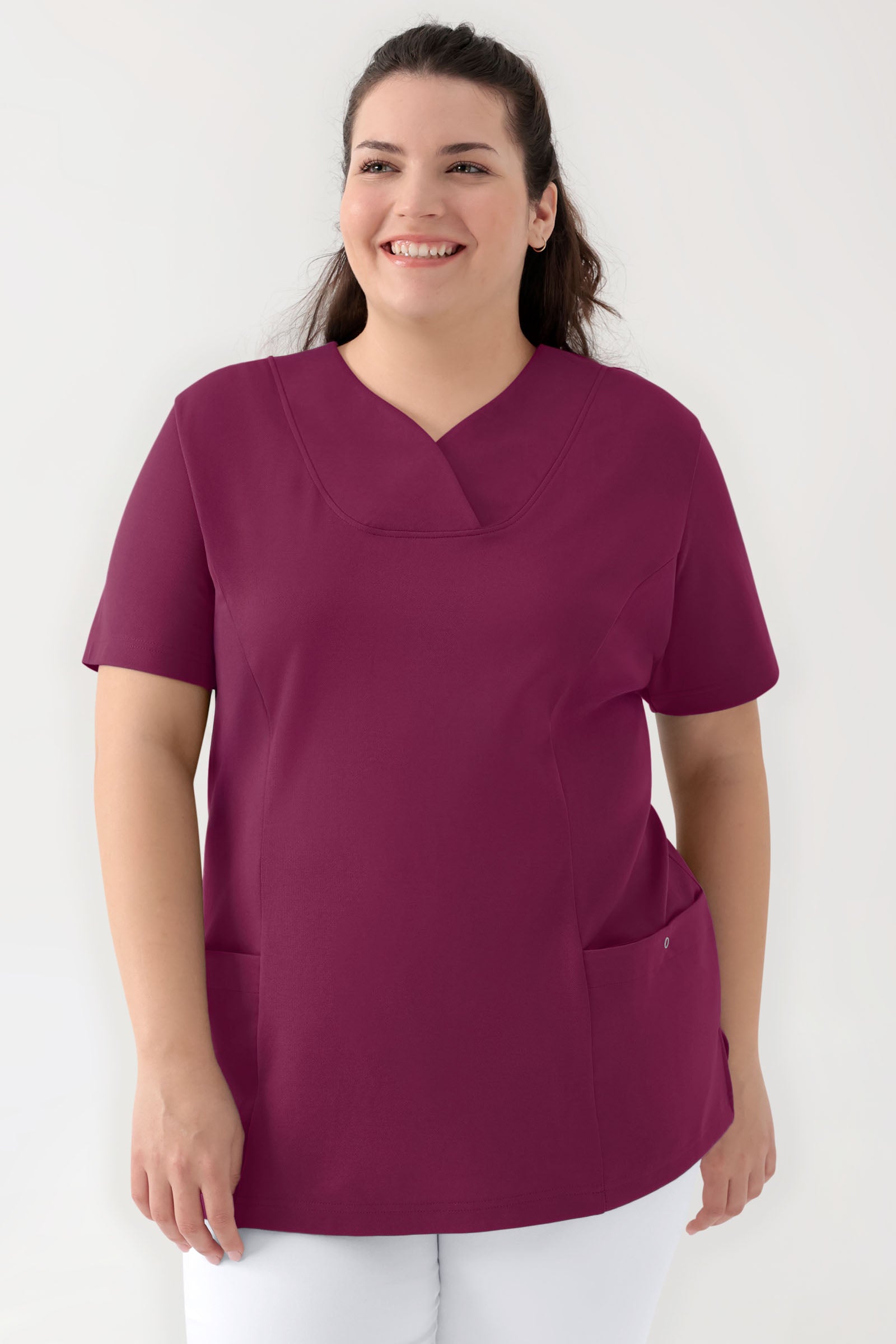 COMFY FLEX Tunique Stretch Femme - Décolleté Cœur berry