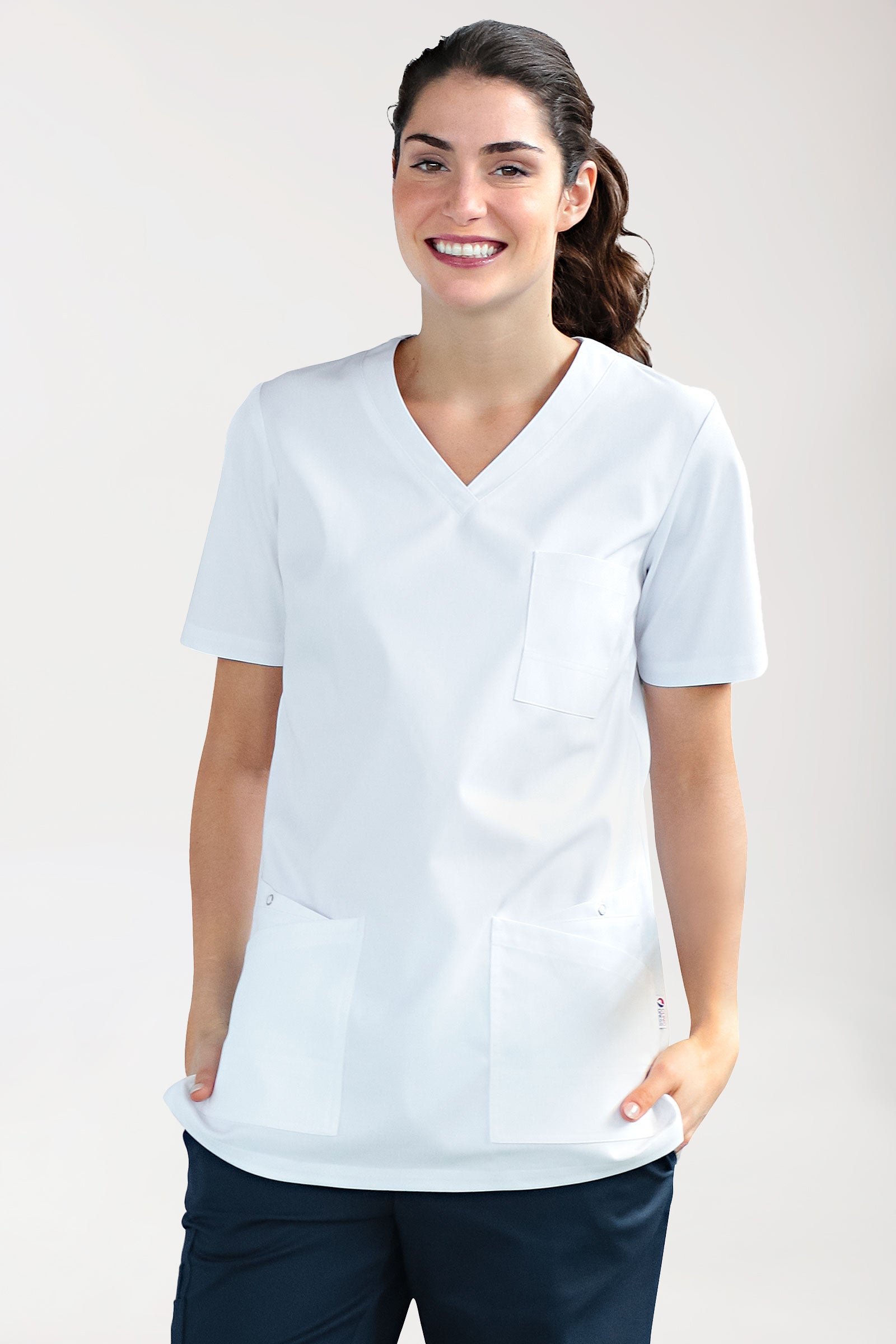CLINIC STRETCH Tunique Femme - Manche courte blanc