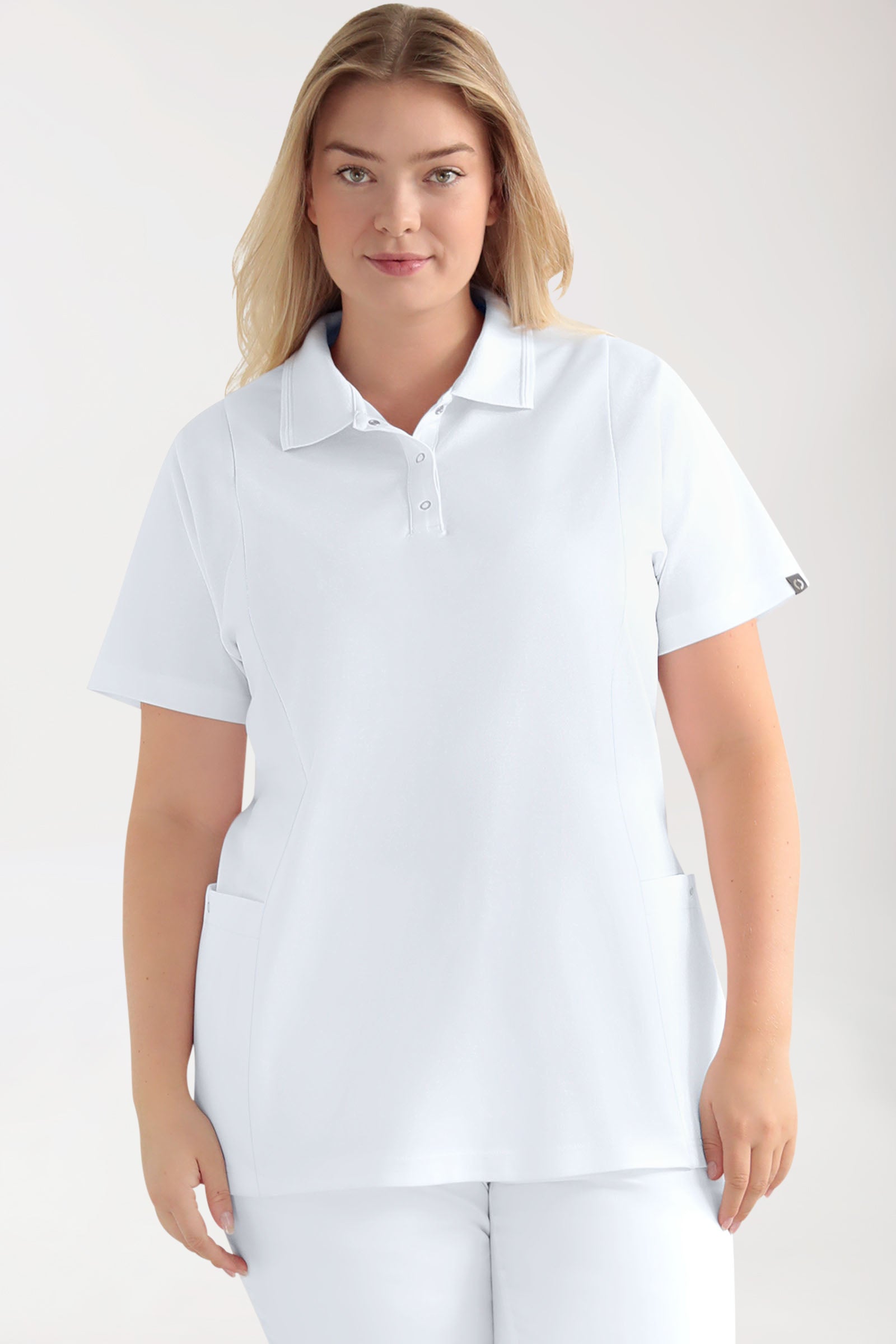 COMFY FLEX Tunique Stretch Femme - Col polo blanc