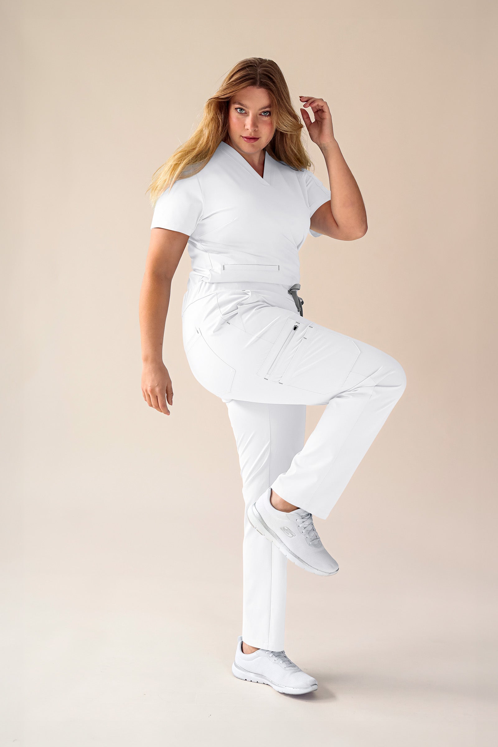 KAERE Tunique Femme - Lot de 3 - Décolleté V blanc