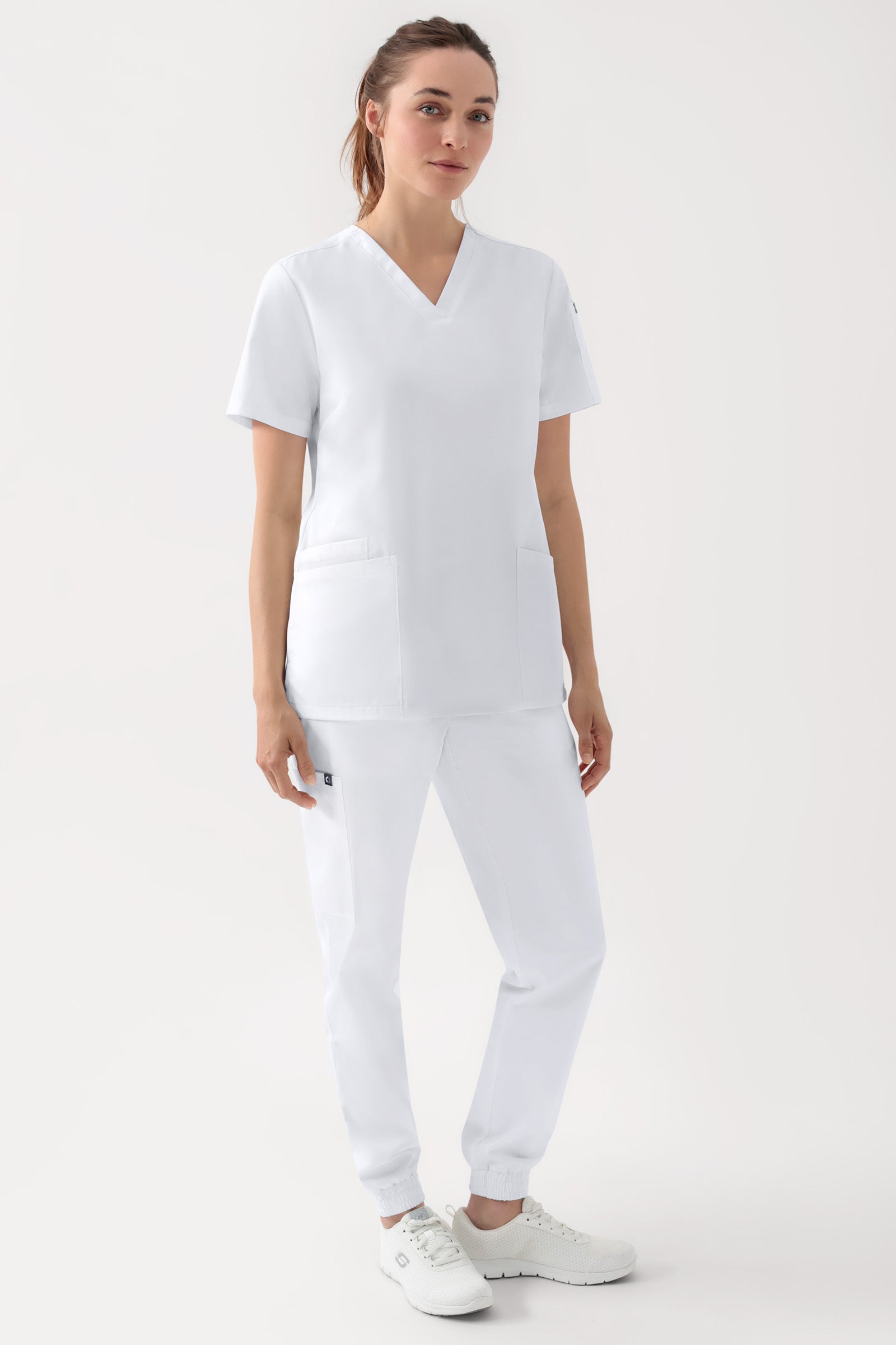 GREEN Tunique Stretch Femme - Décolleté V blanc