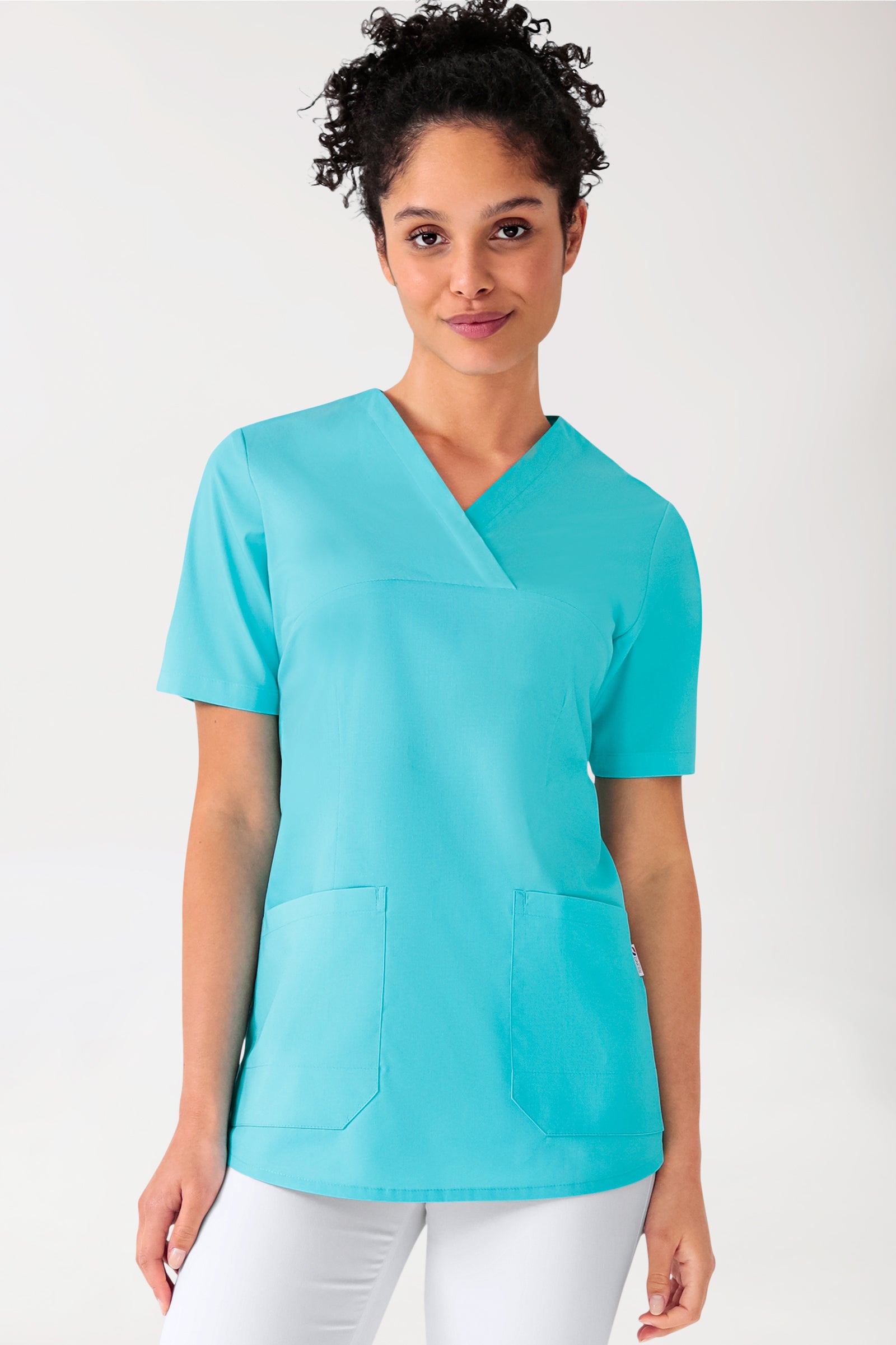 Tunique Stretch Femme - Col V bleu curaçao