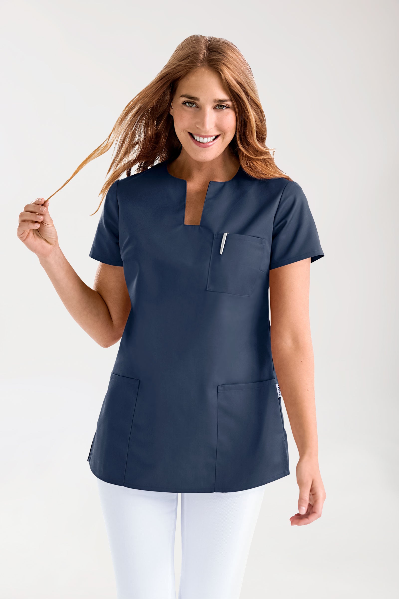 JUST STRONG Tunique Femme - Décolleté carré bleu navy