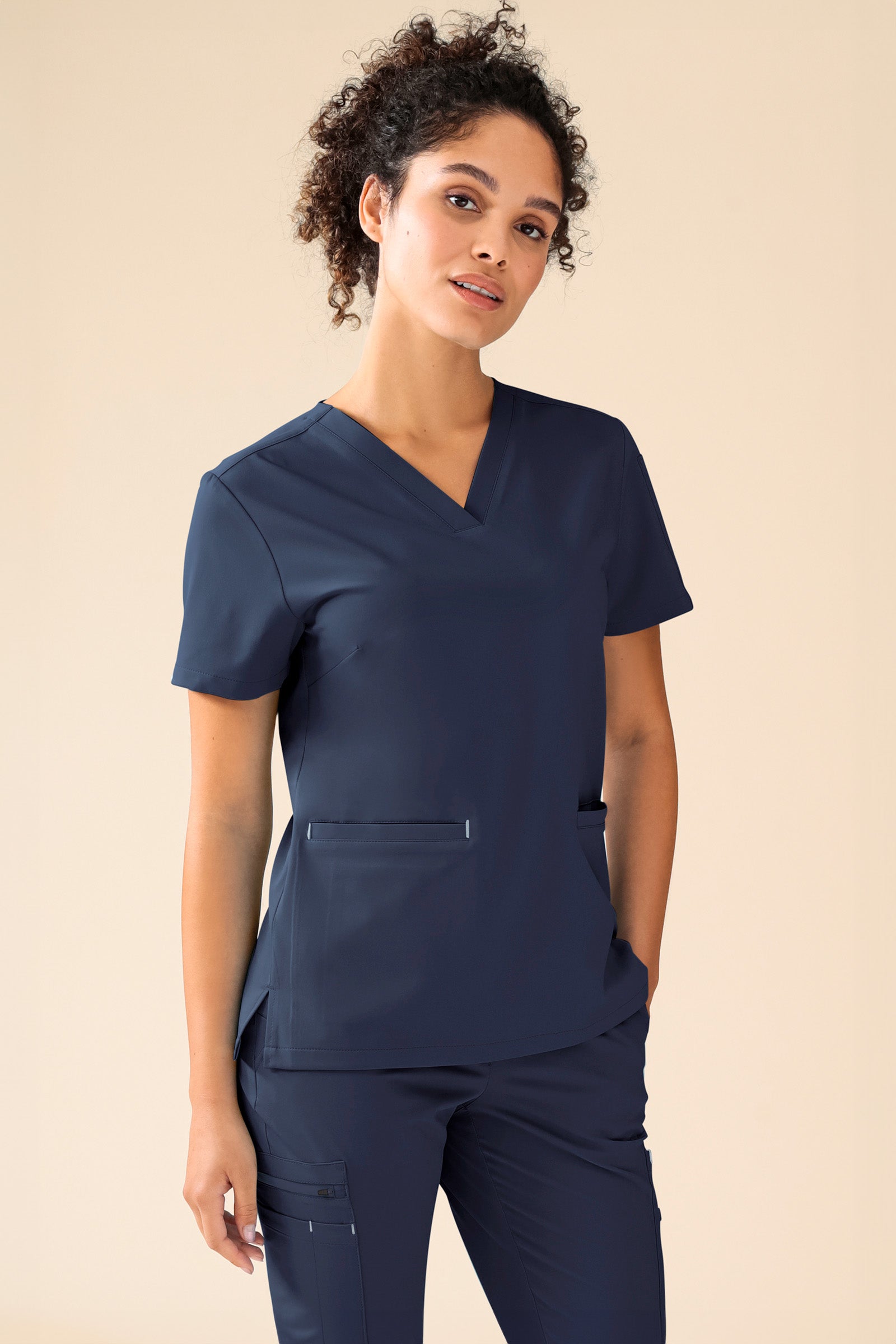 KAERE Tunique Femme - Lot de 3 - Décolleté V bleu navy, Vue de face