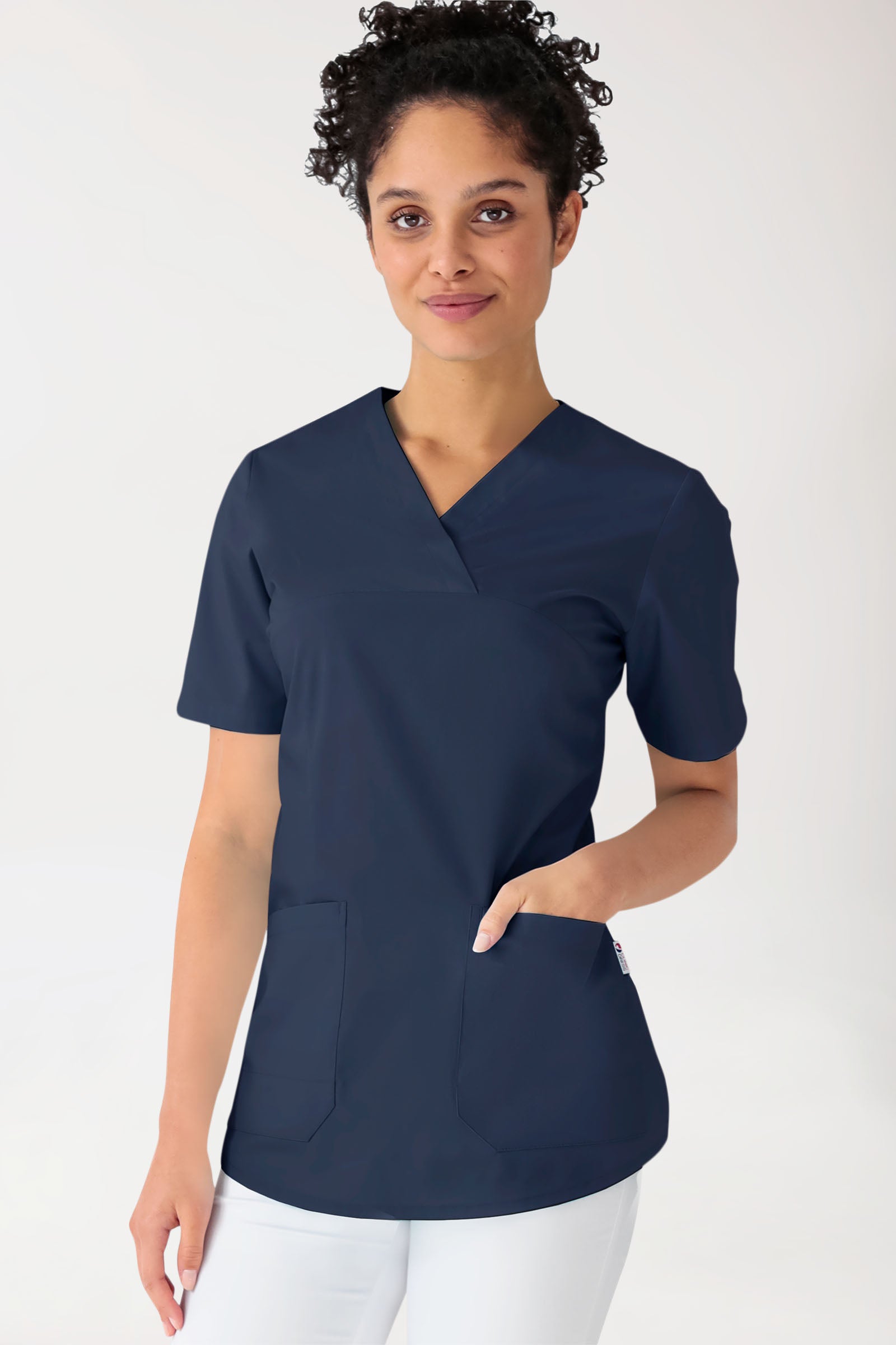Tunique Stretch Femme - Col V bleu navy