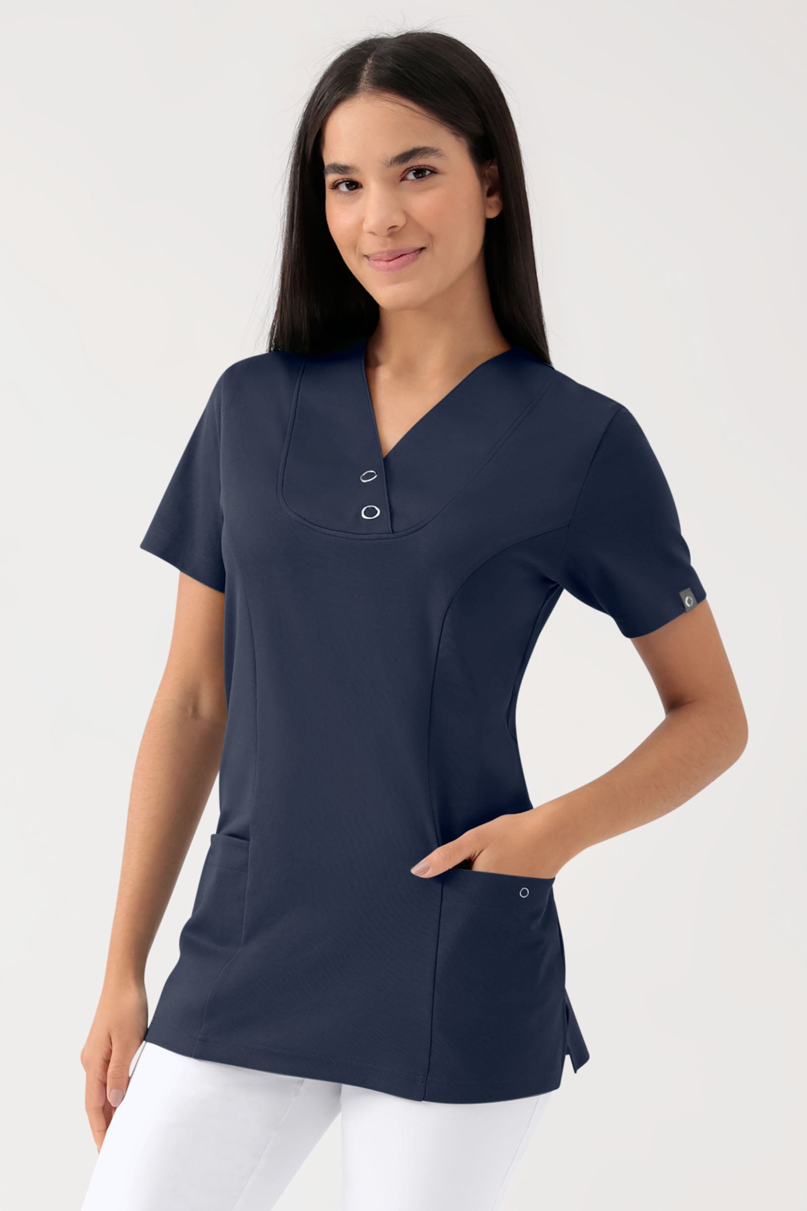 COMFY FLEX Tunique Stretch Femme - Boutons-pression navy