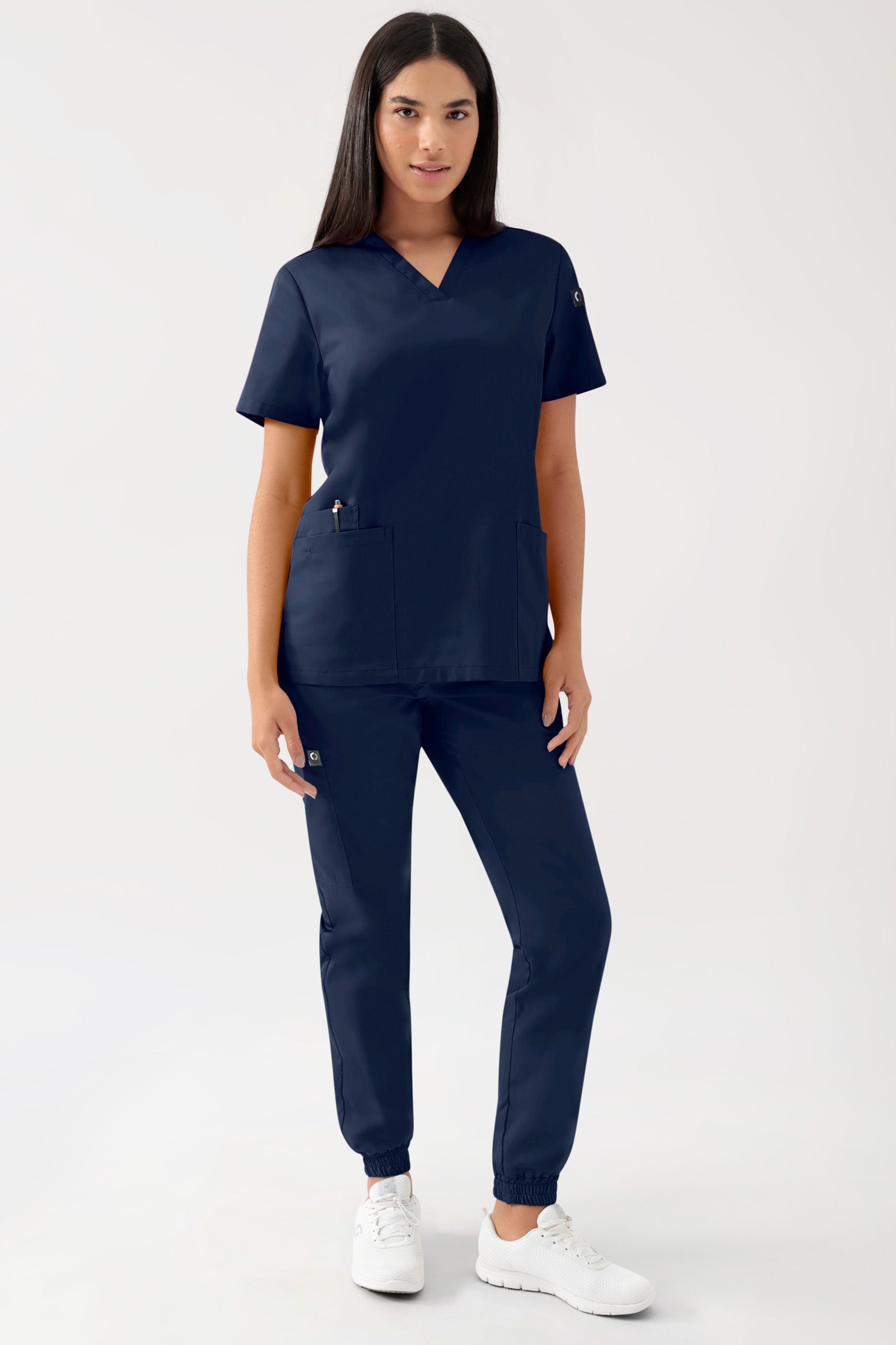 GREEN Tunique Stretch Femme - Décolleté V navy