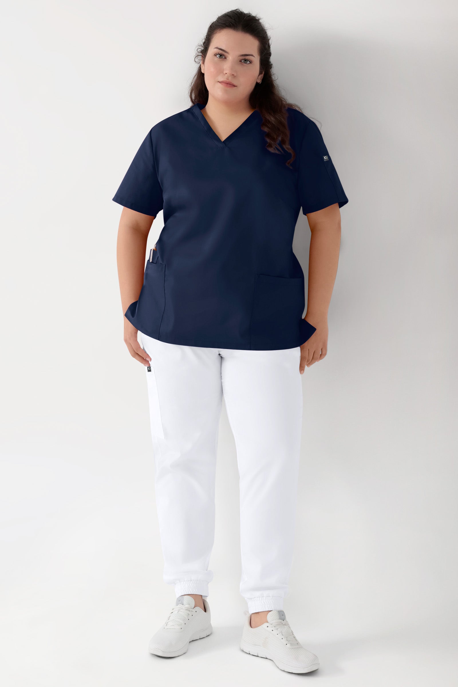 GREEN Tunique Stretch Femme - Décolleté V navy