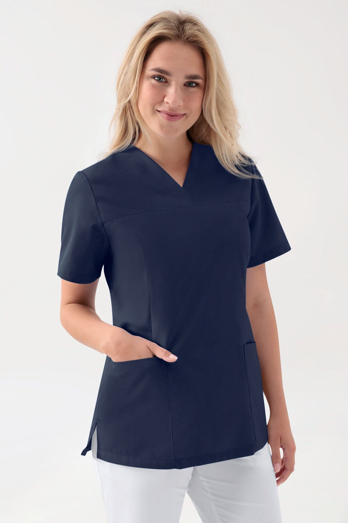 Tunique Stretch Femme - Décolleté V navy, Vue de face