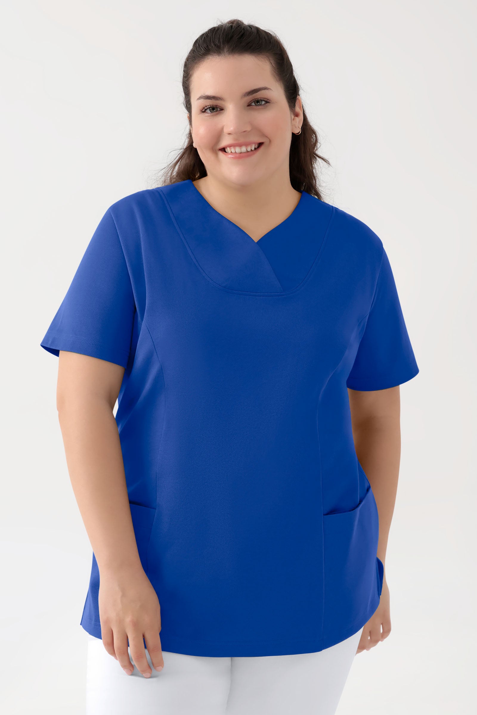 COMFY FLEX Tunique Stretch Femme - Décolleté Cœur bleu roi