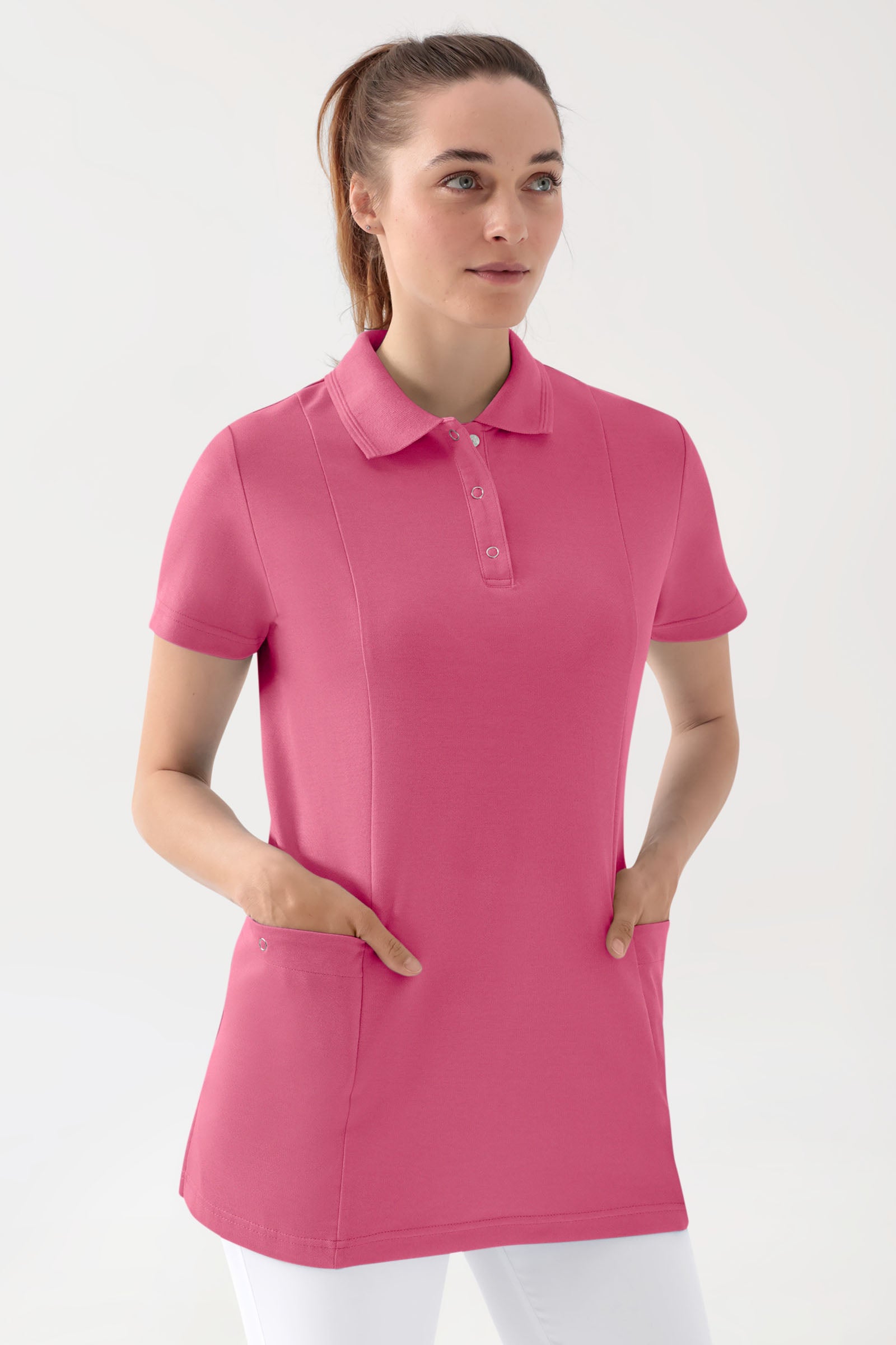 COMFY FLEX Tunique Stretch Femme - Col polo bois de rose