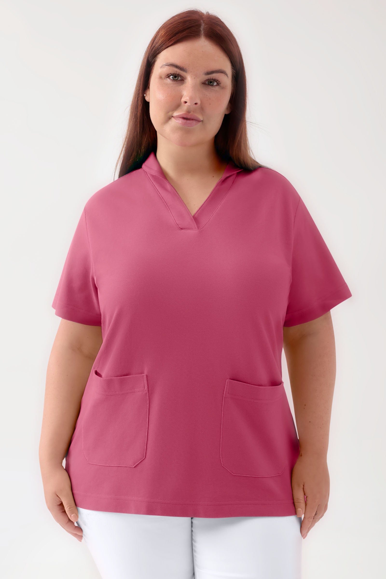 COMFY FLEX Tunique Stretch Femme - col châle bois de rose