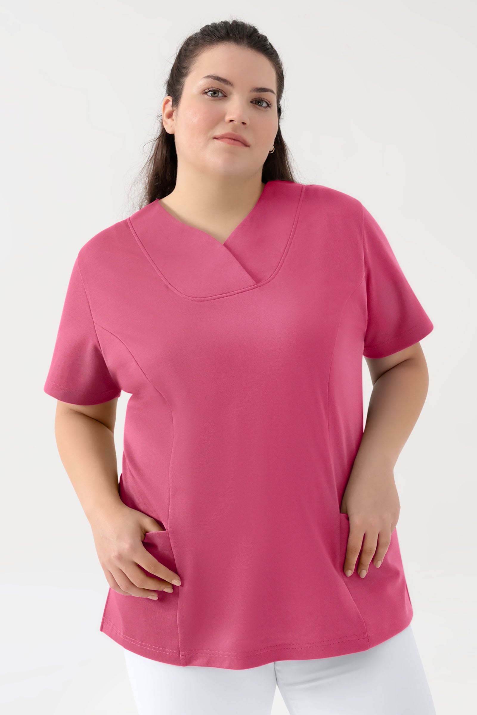 COMFY FLEX Tunique Stretch Femme - Décolleté Cœur bois de rose