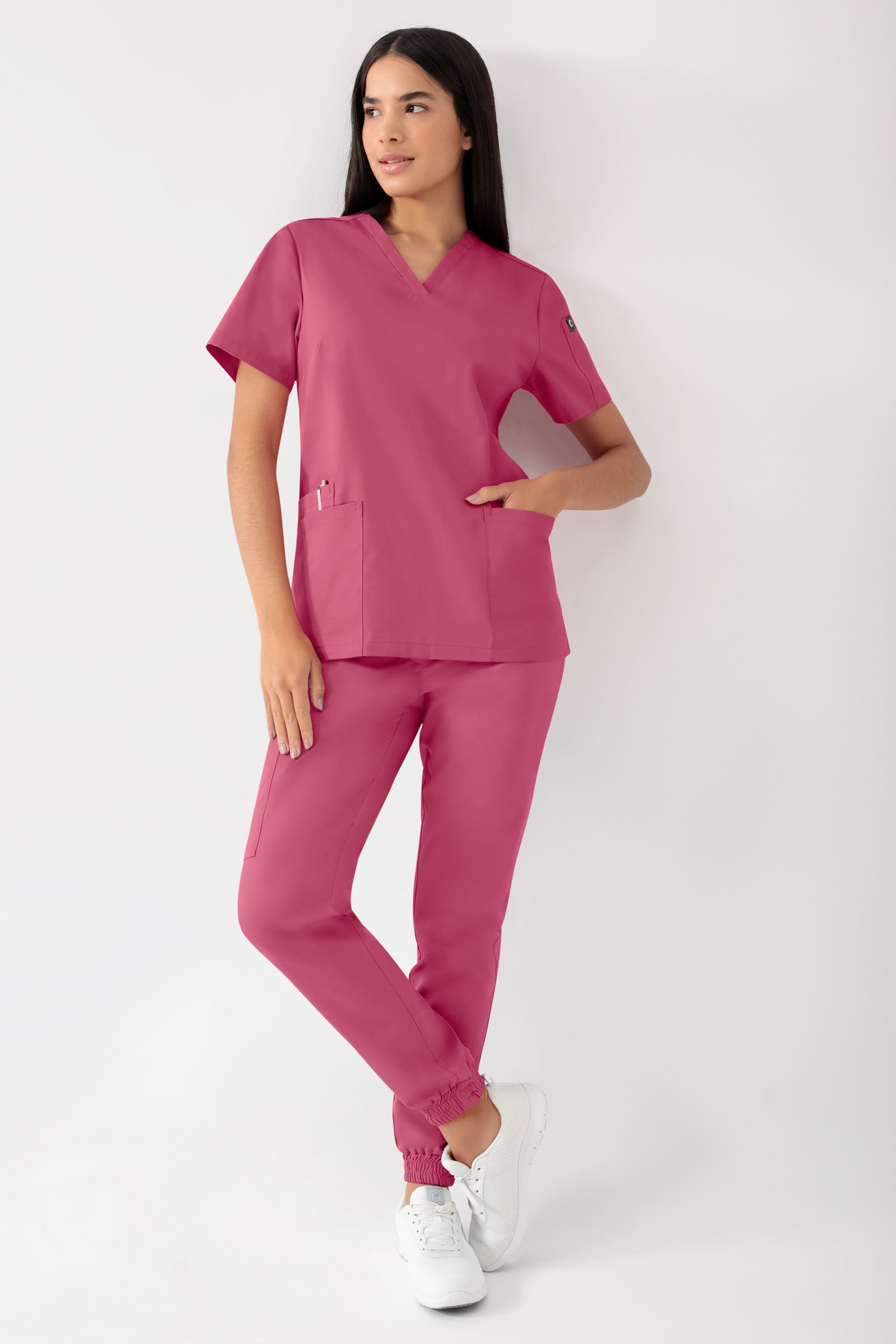 GREEN Tunique Stretch Femme - Décolleté V bois de rose, Vue de face