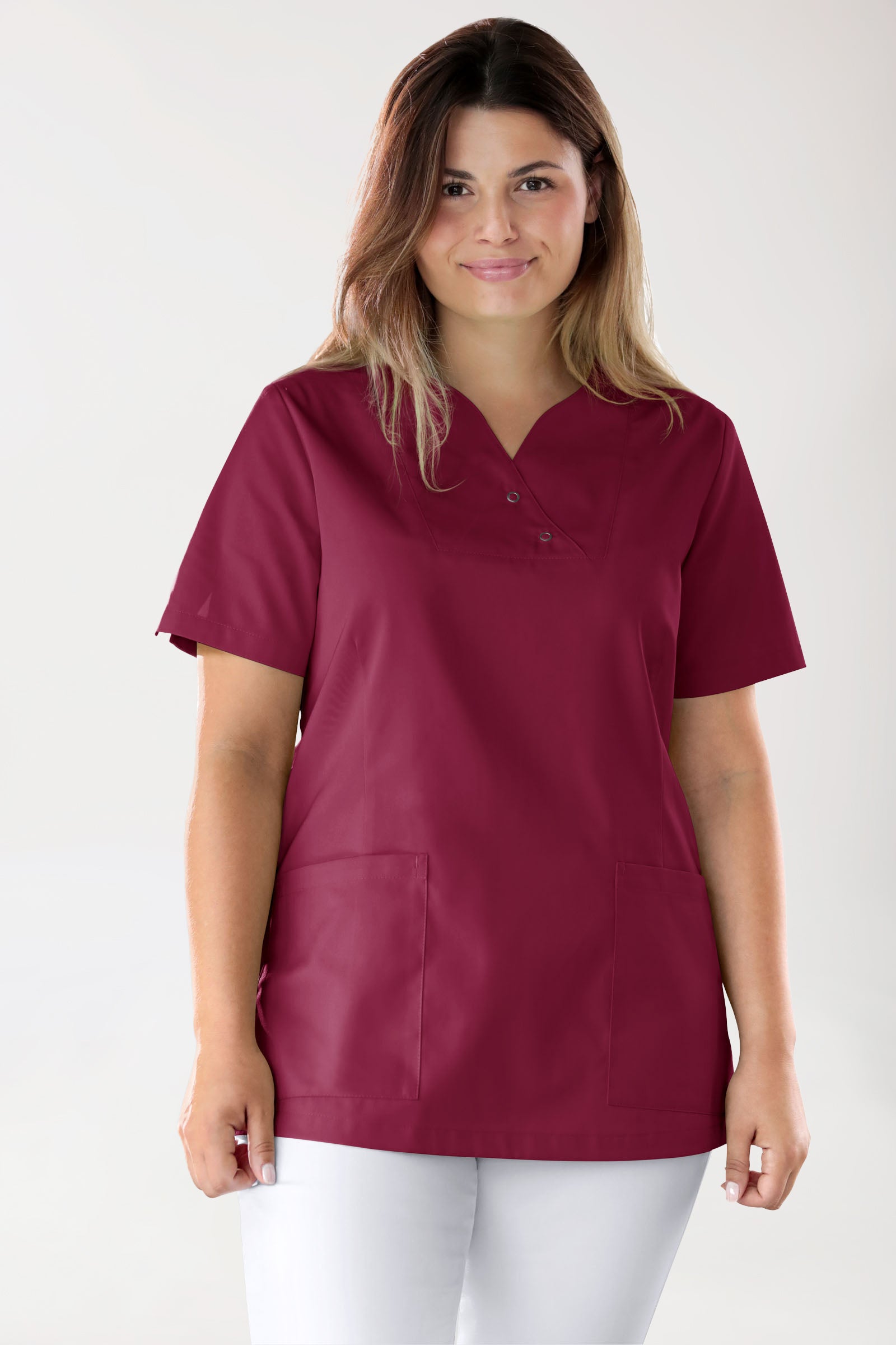 CORE Tunique Femme curved fit - Boutons-pression bordeaux