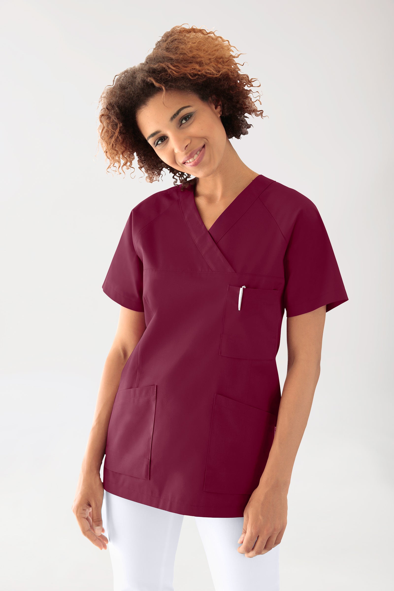 CORE Tunique Femme - Lot de 3 - Décolleté V bordeaux, Vue de face