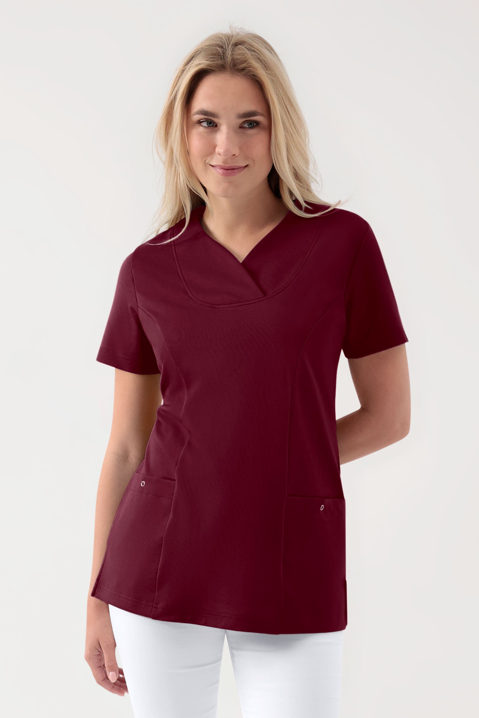 COMFY FLEX Tunique Stretch Femme - Décolleté Cœur bordeaux