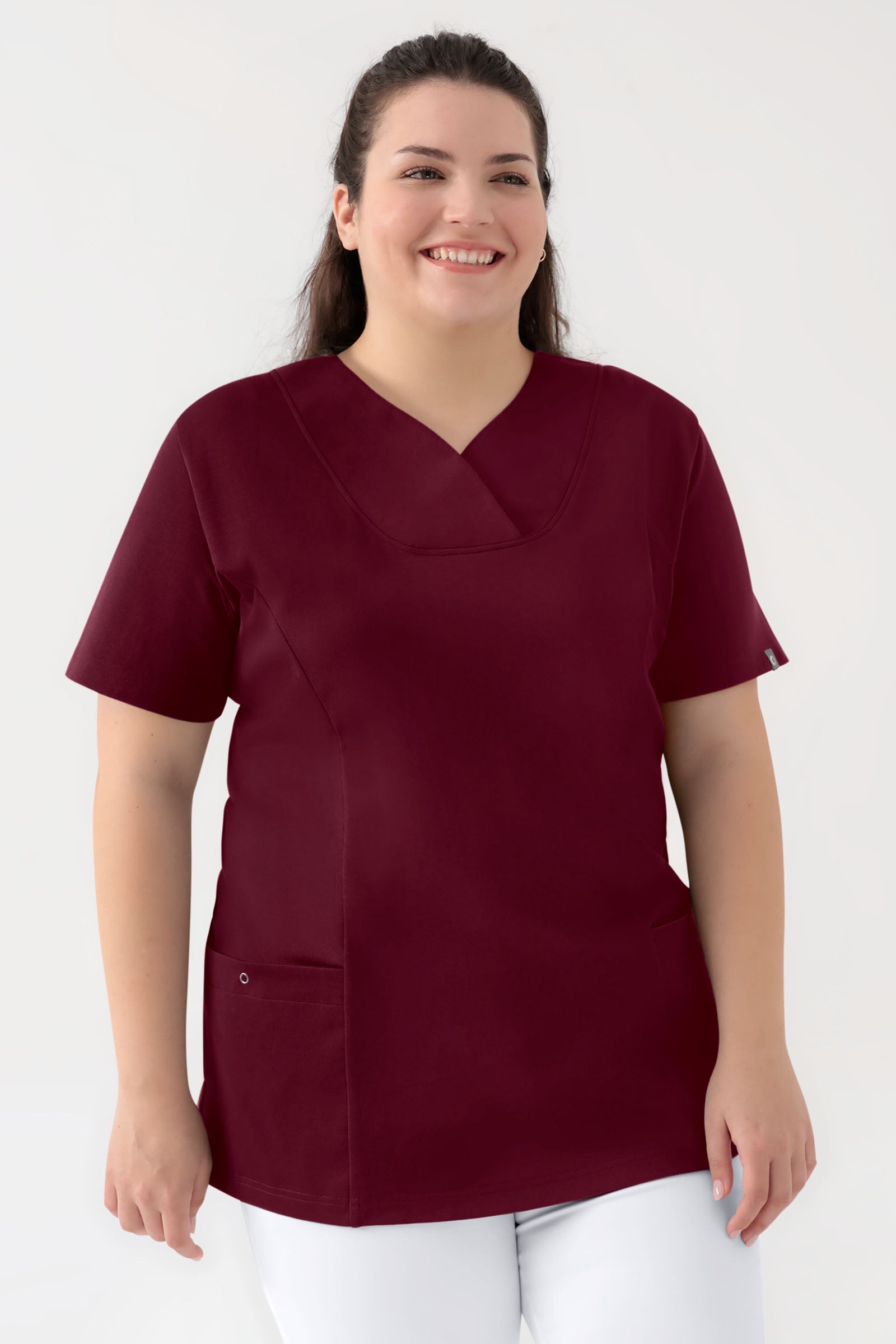 COMFY FLEX Tunique Stretch Femme - Décolleté Cœur bordeaux