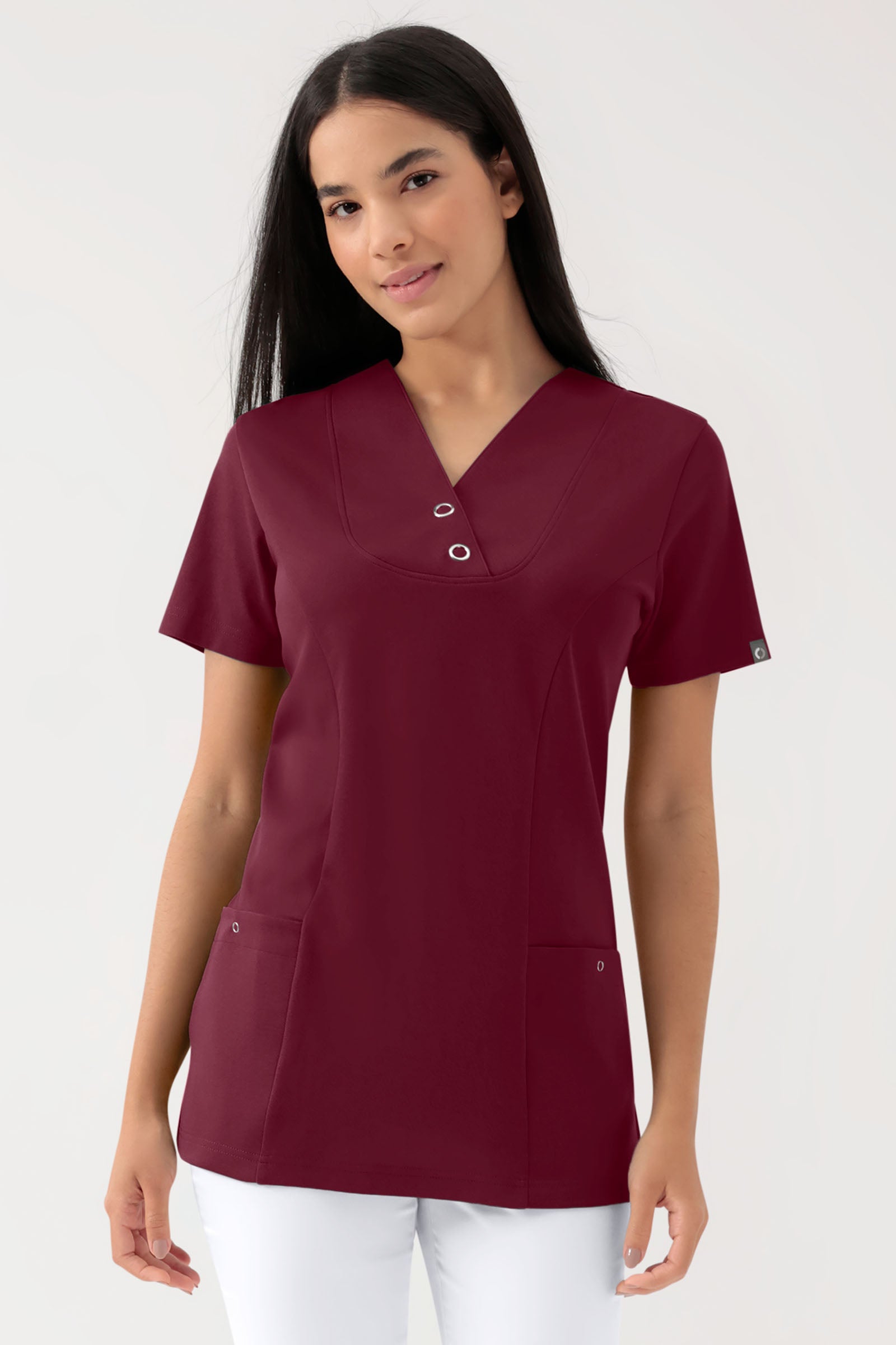 COMFY FLEX Tunique Stretch Femme - Boutons-pression bordeaux