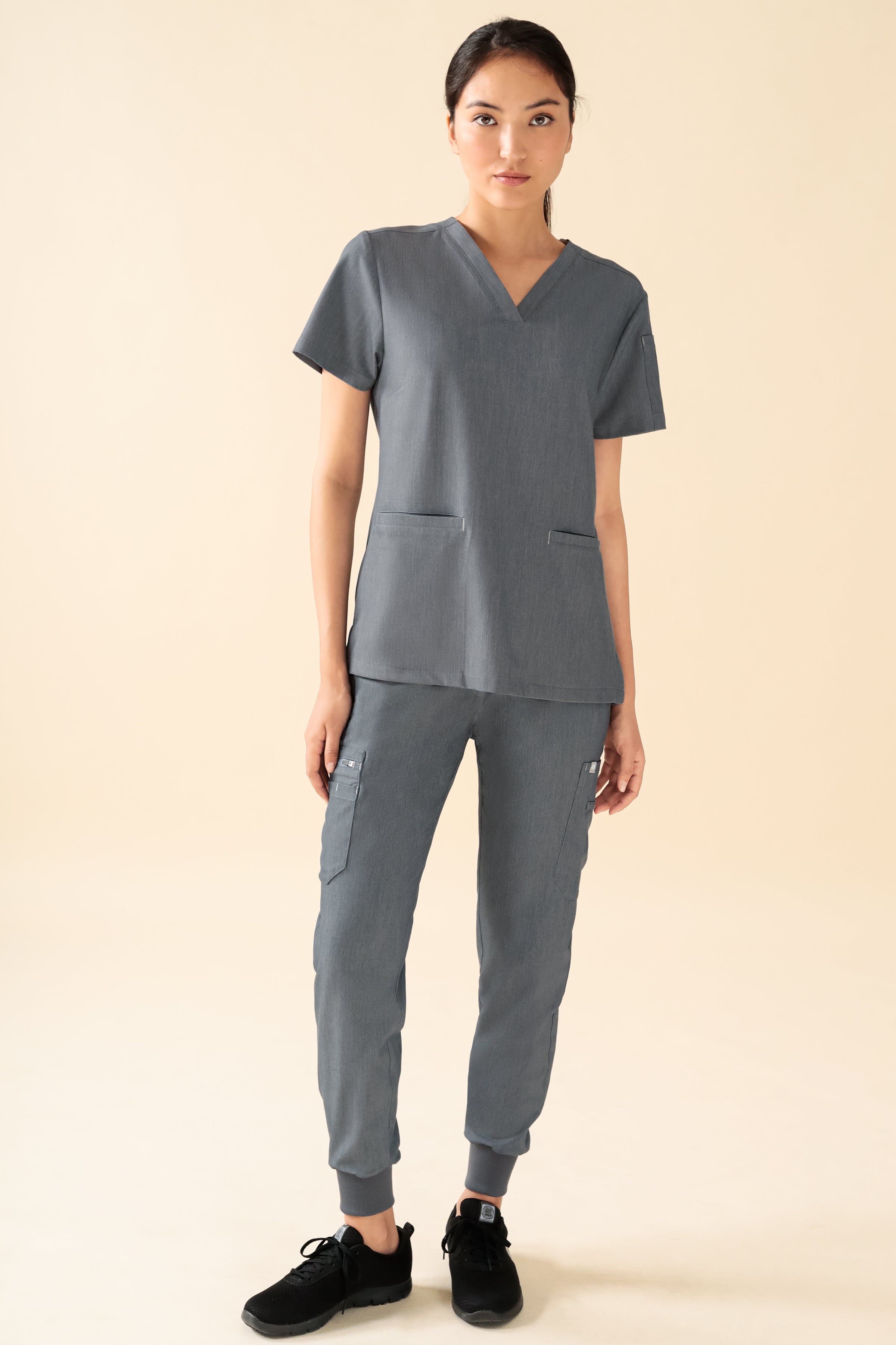 KAERE Tunique Femme - Décolleté V gris chiné