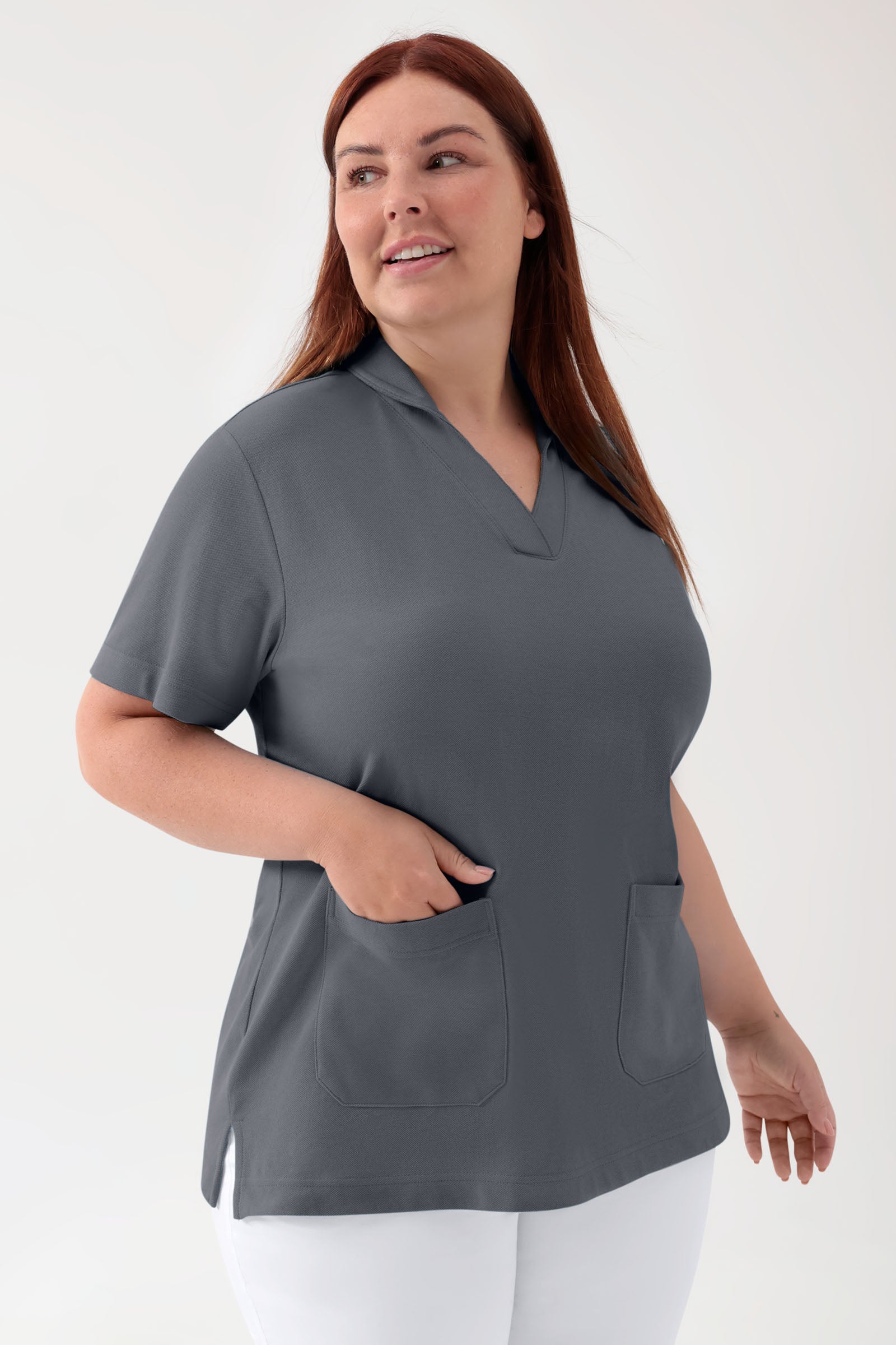 COMFY FLEX Tunique Stretch Femme - col châle galet