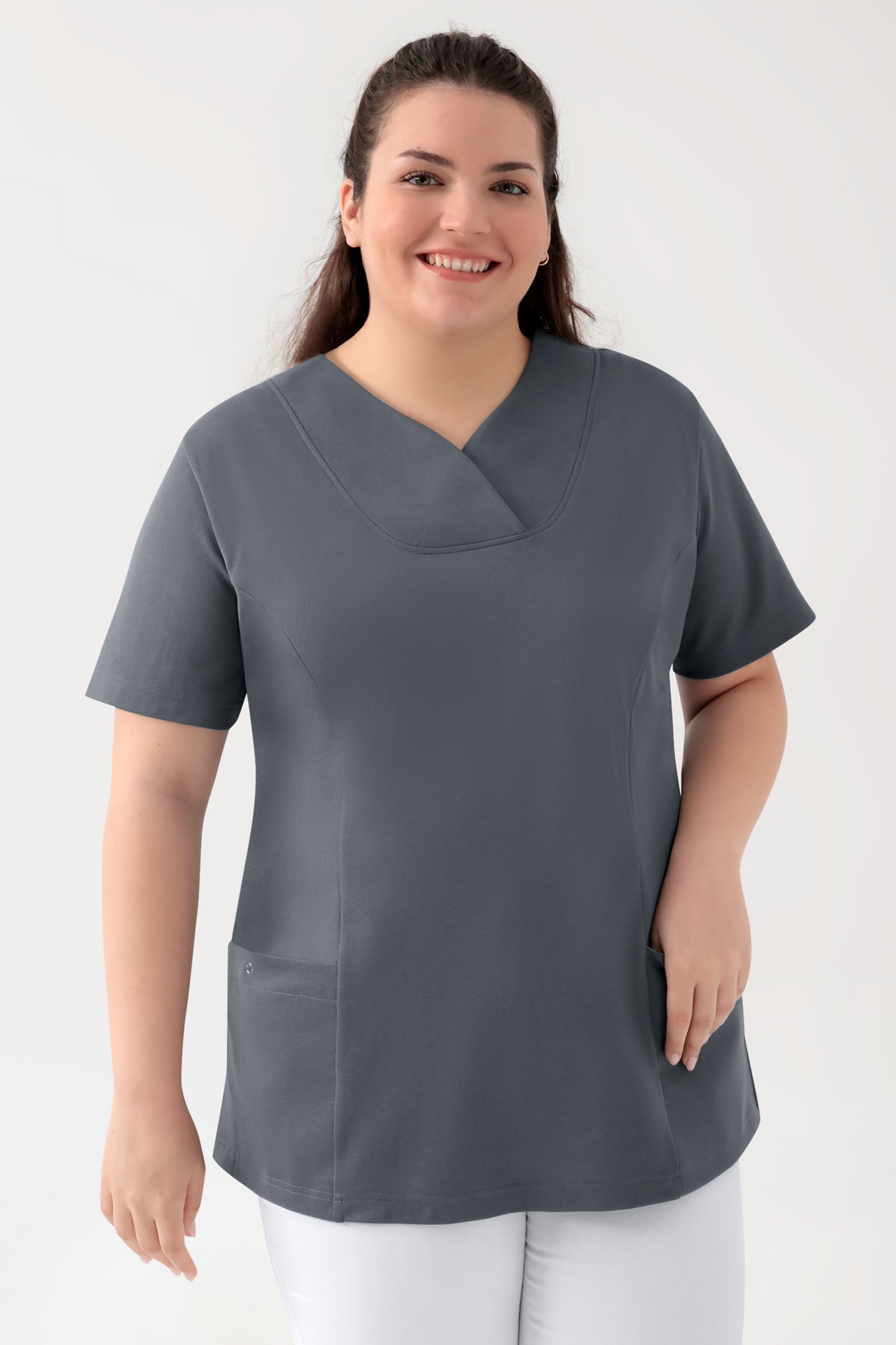 COMFY FLEX Tunique Stretch Femme - Décolleté Cœur galet