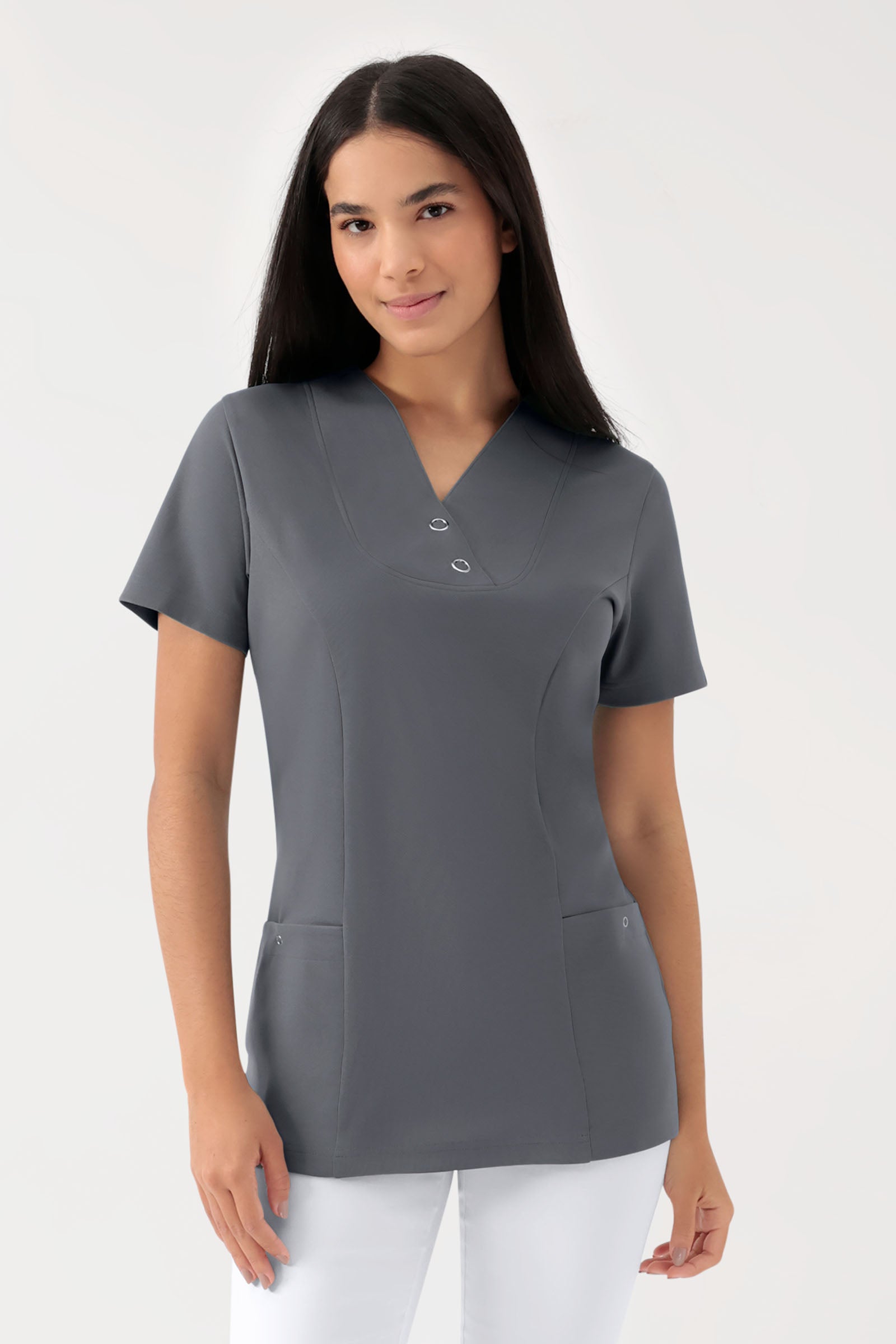 COMFY FLEX Tunique Stretch Femme - Boutons-pression galet