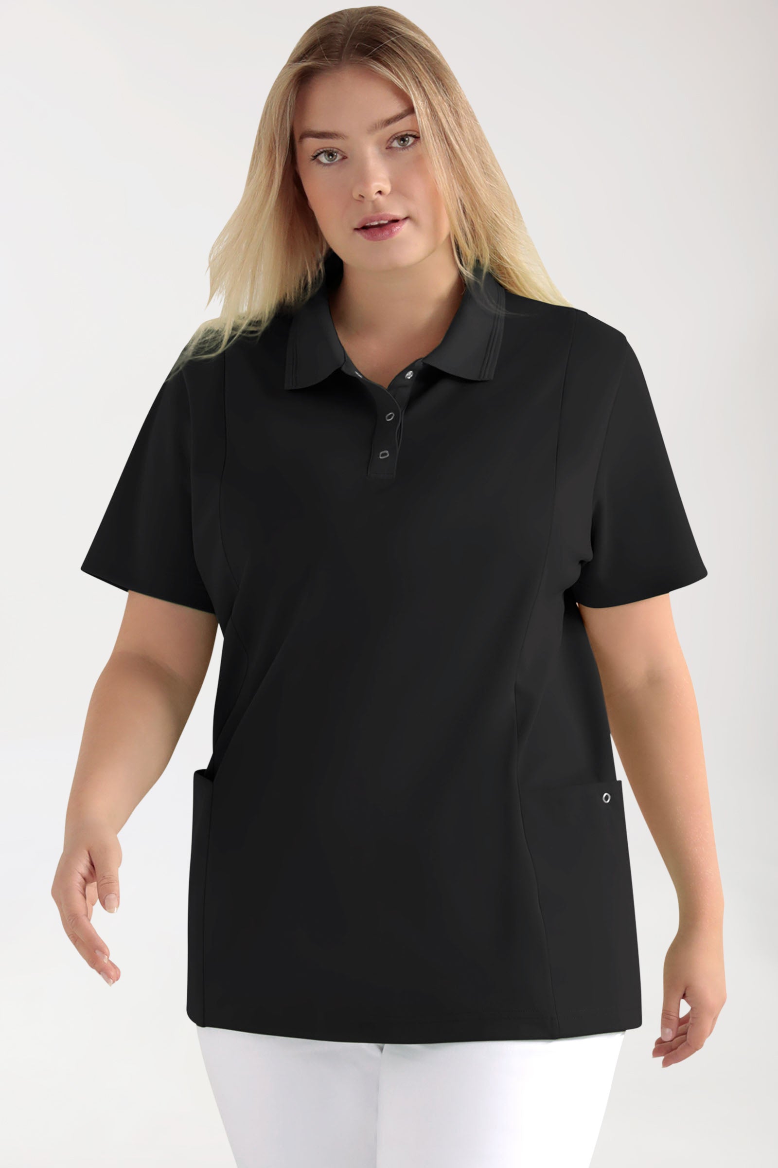 COMFY FLEX Tunique Stretch Femme - Col polo noir