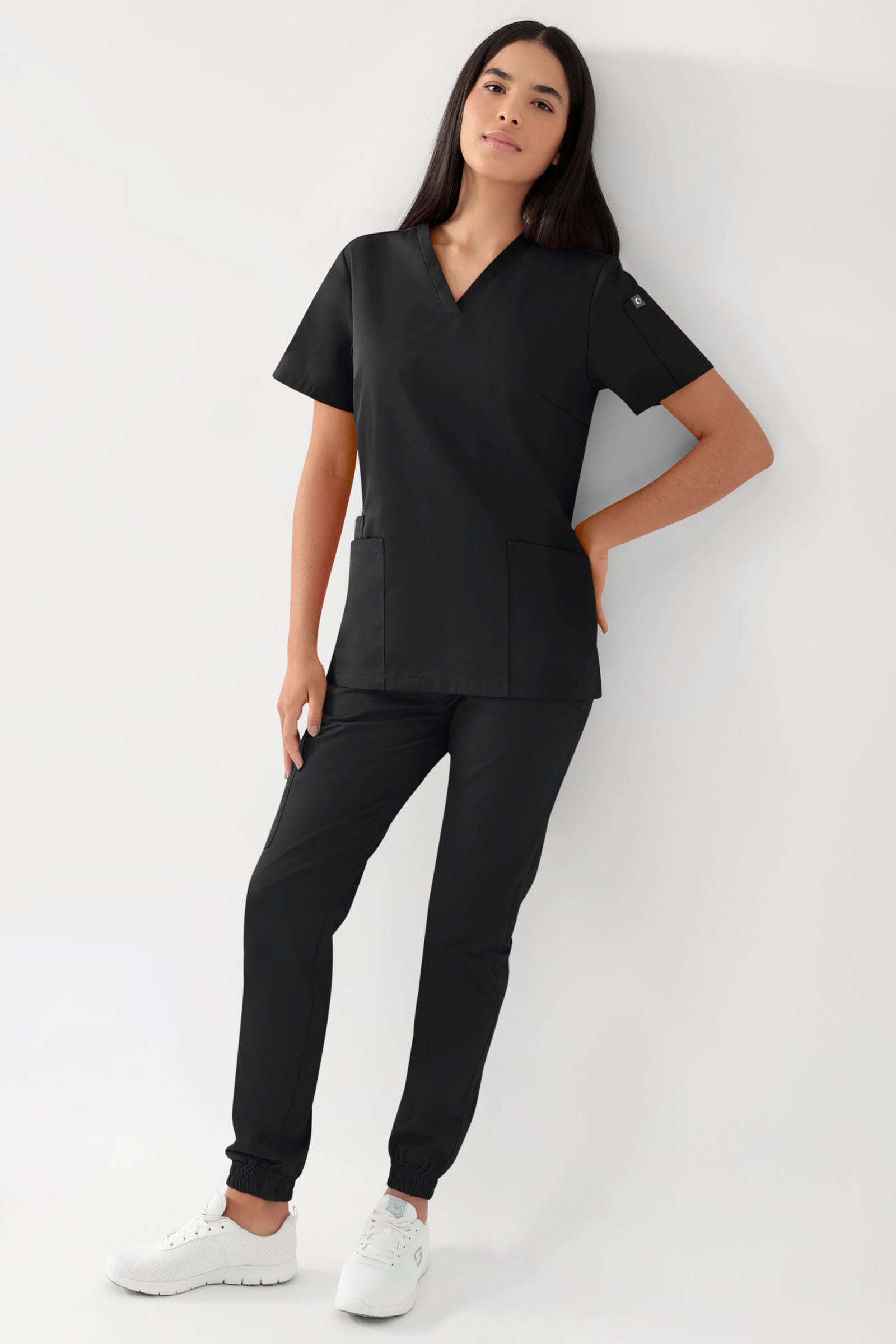 GREEN Tunique Stretch Femme - Décolleté V noir