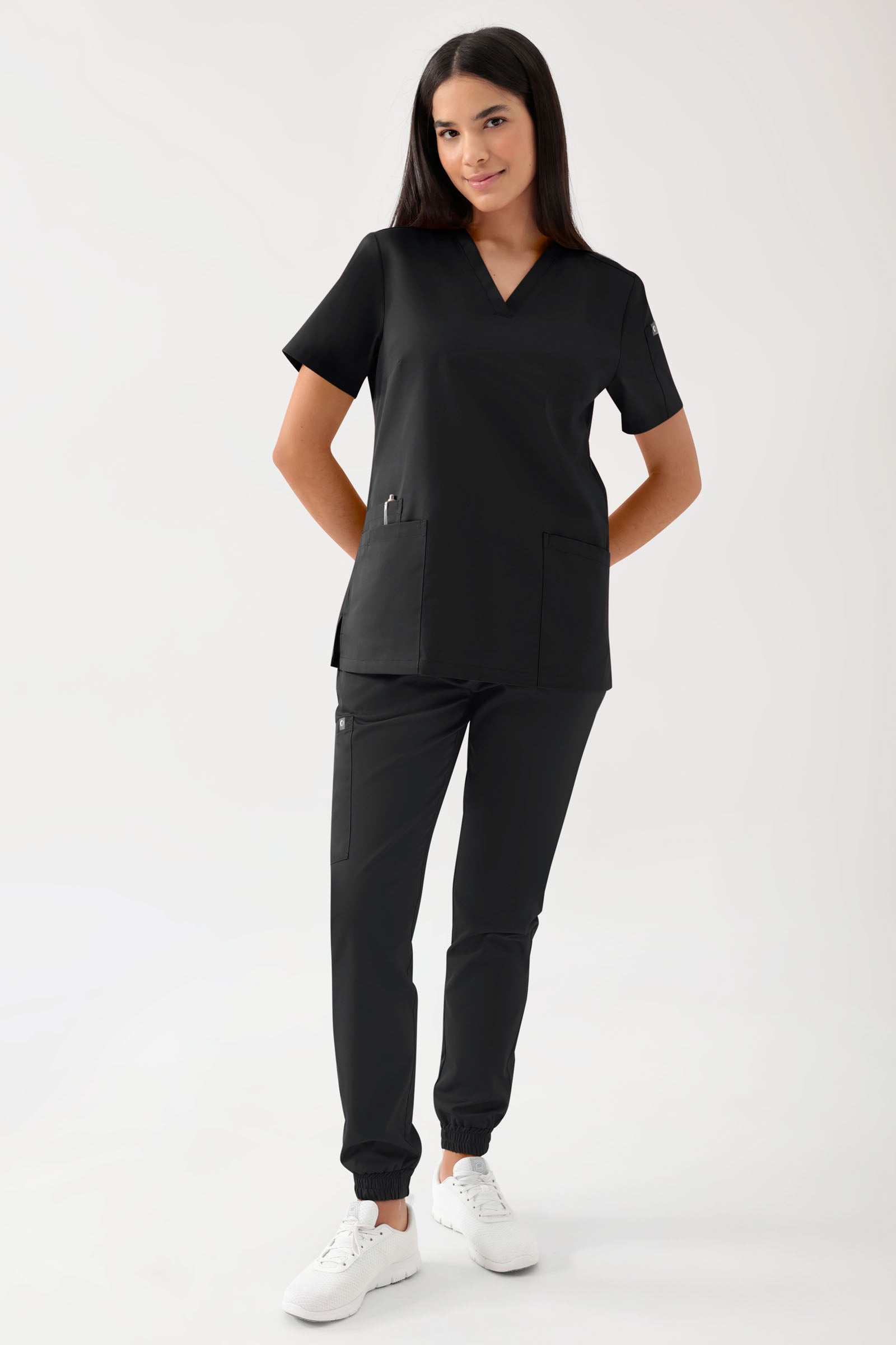 GREEN Tunique Stretch Femme - Décolleté V noir
