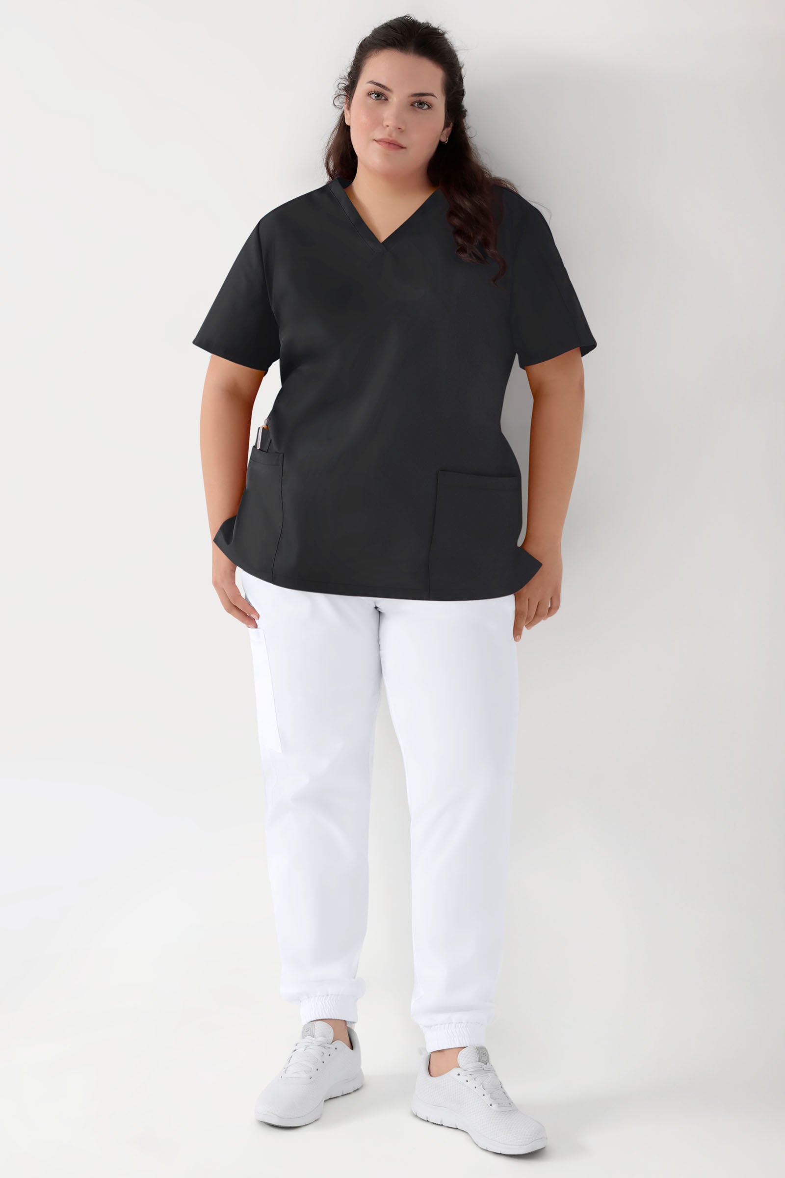 GREEN Tunique Stretch Femme - Décolleté V noir