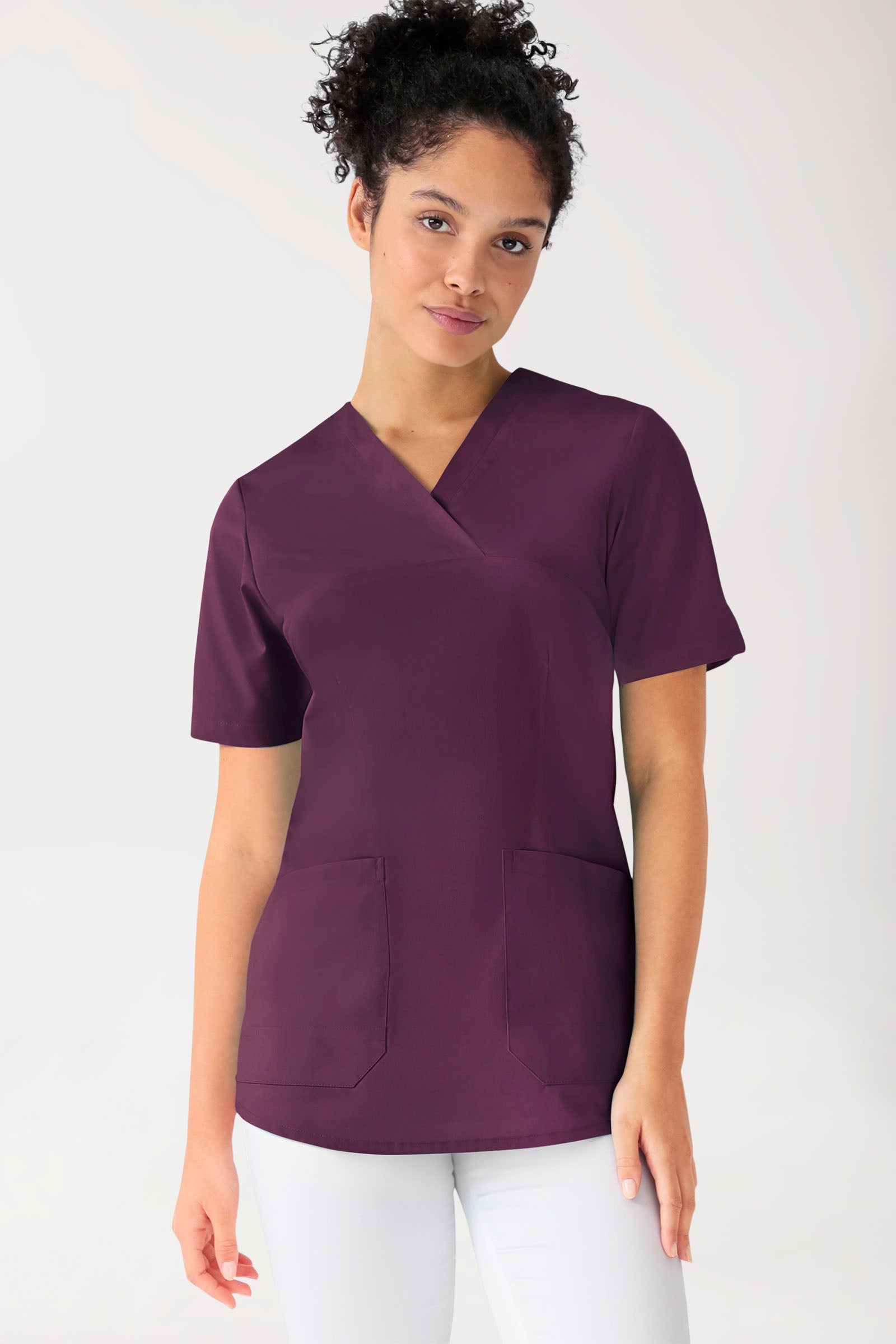 Tunique Stretch Femme - Col V prune