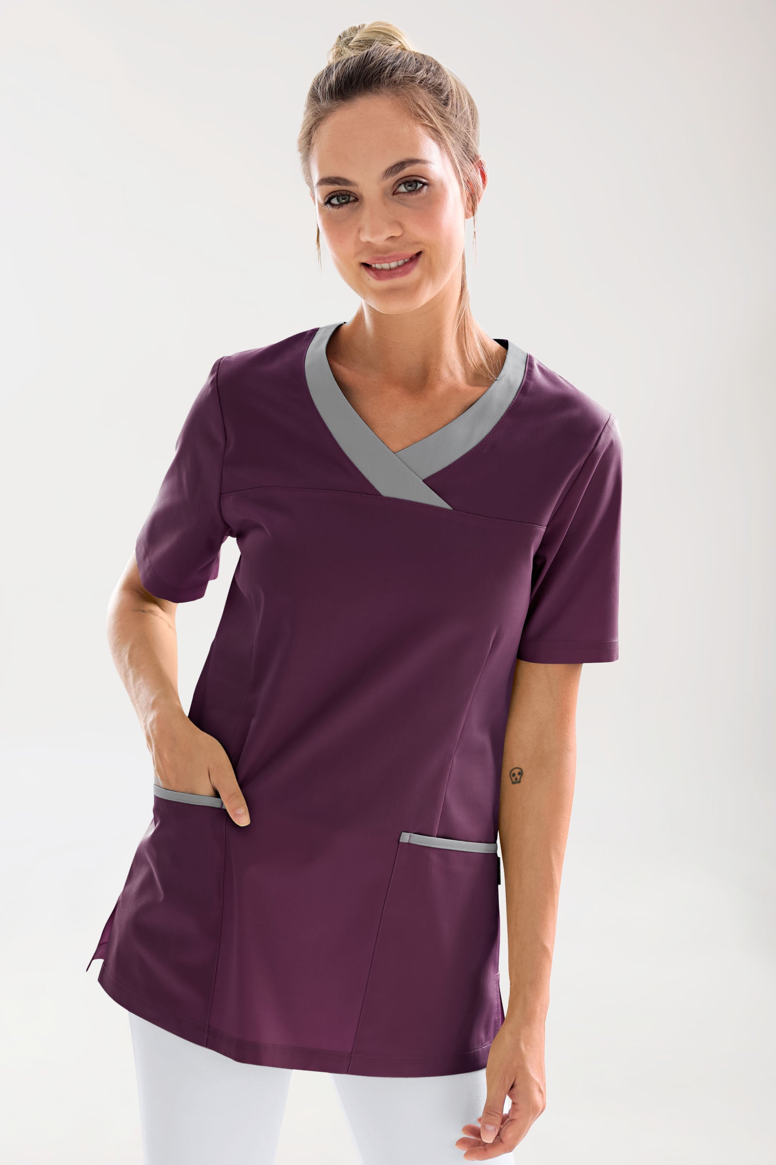 CORE Tunique Femme prune/gris, Vue de face