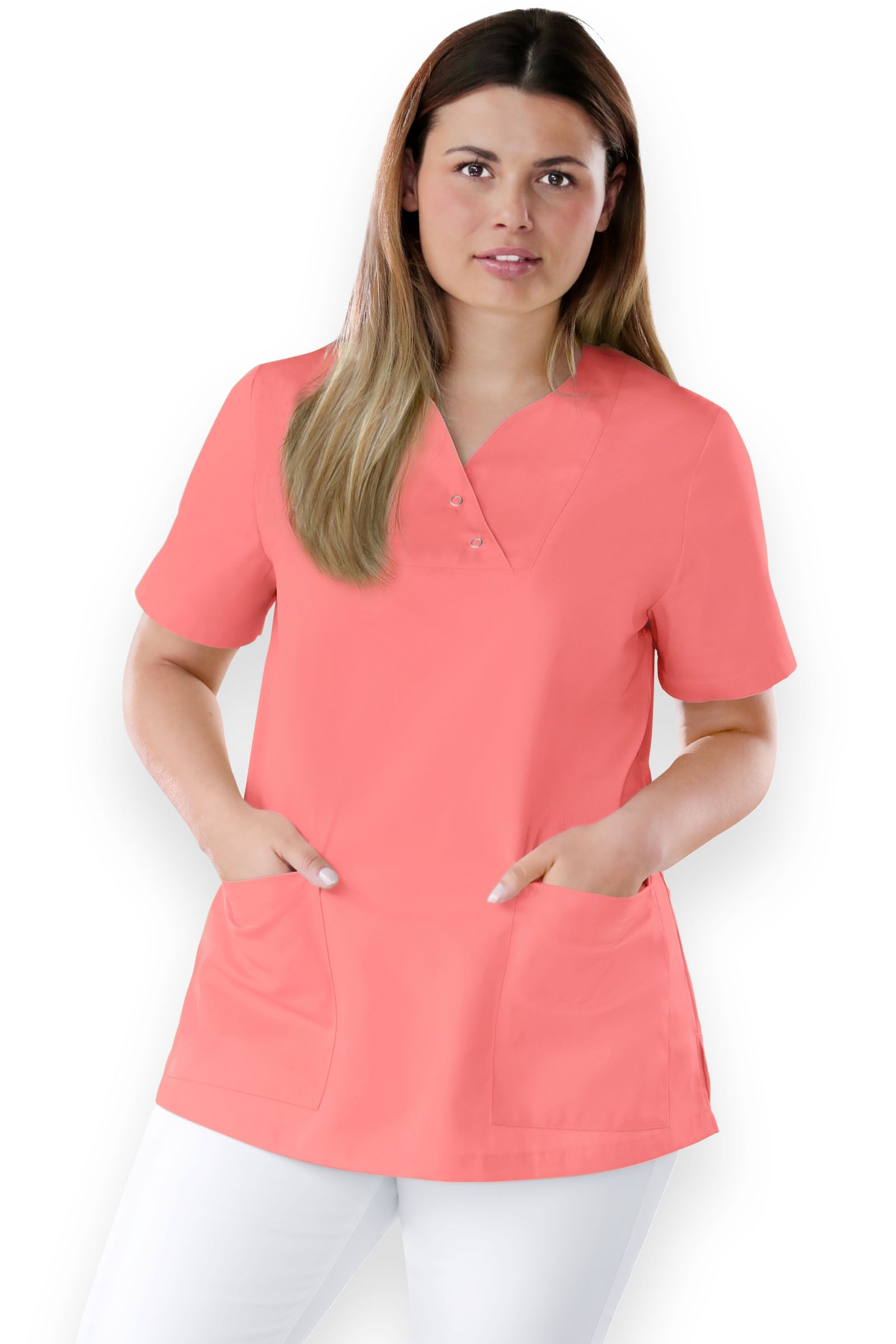 Tunique Femme - Boutons-pression rose pêche
