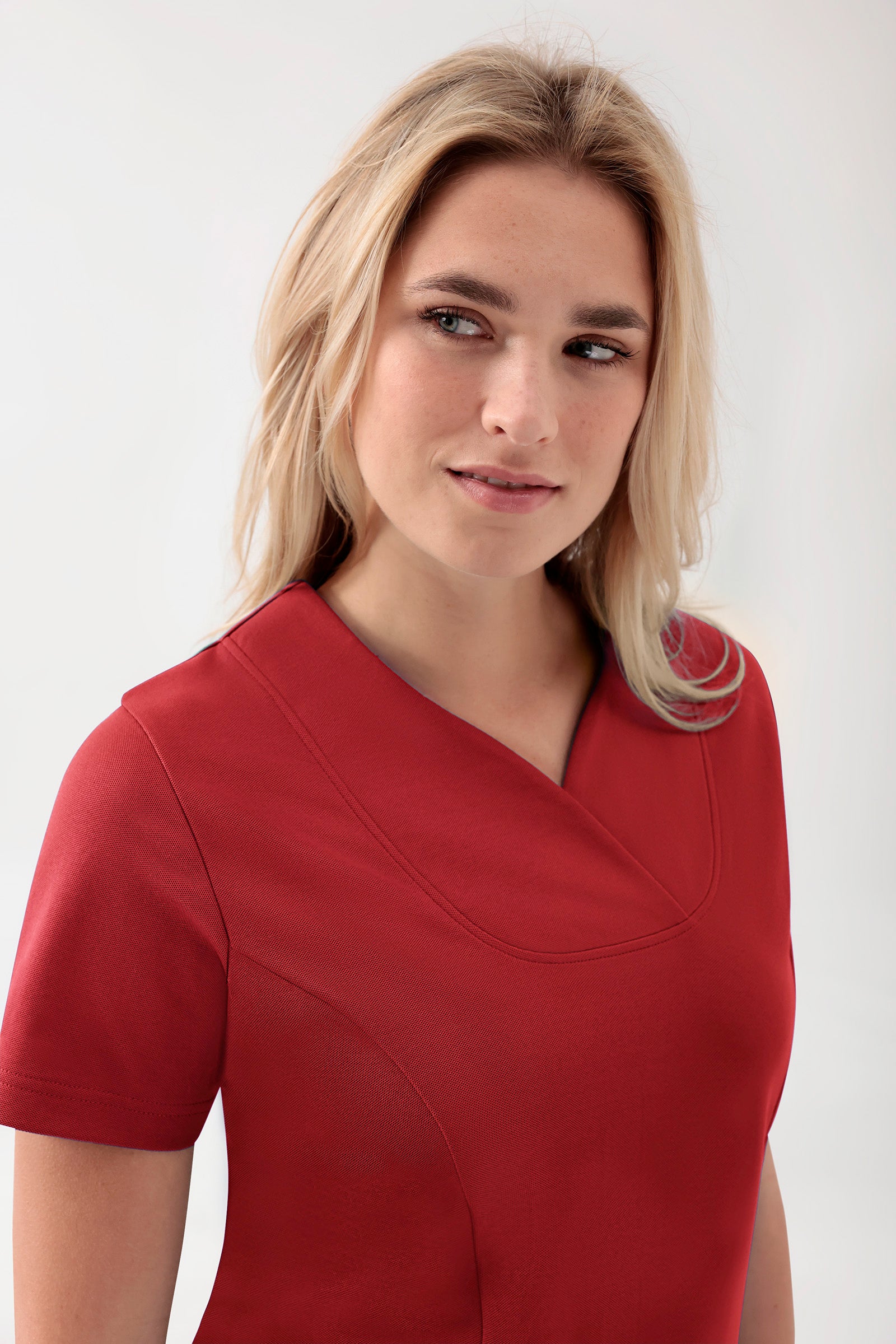 COMFY FLEX Tunique Stretch Femme - Décolleté Cœur rouge