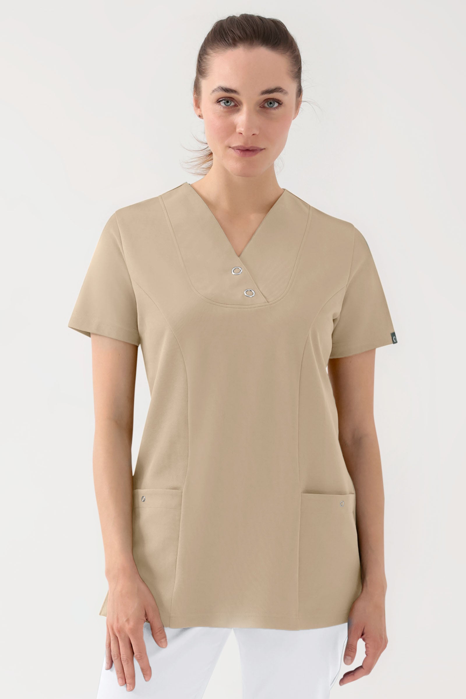 COMFY FLEX Tunique Stretch Femme - Boutons-pression sable