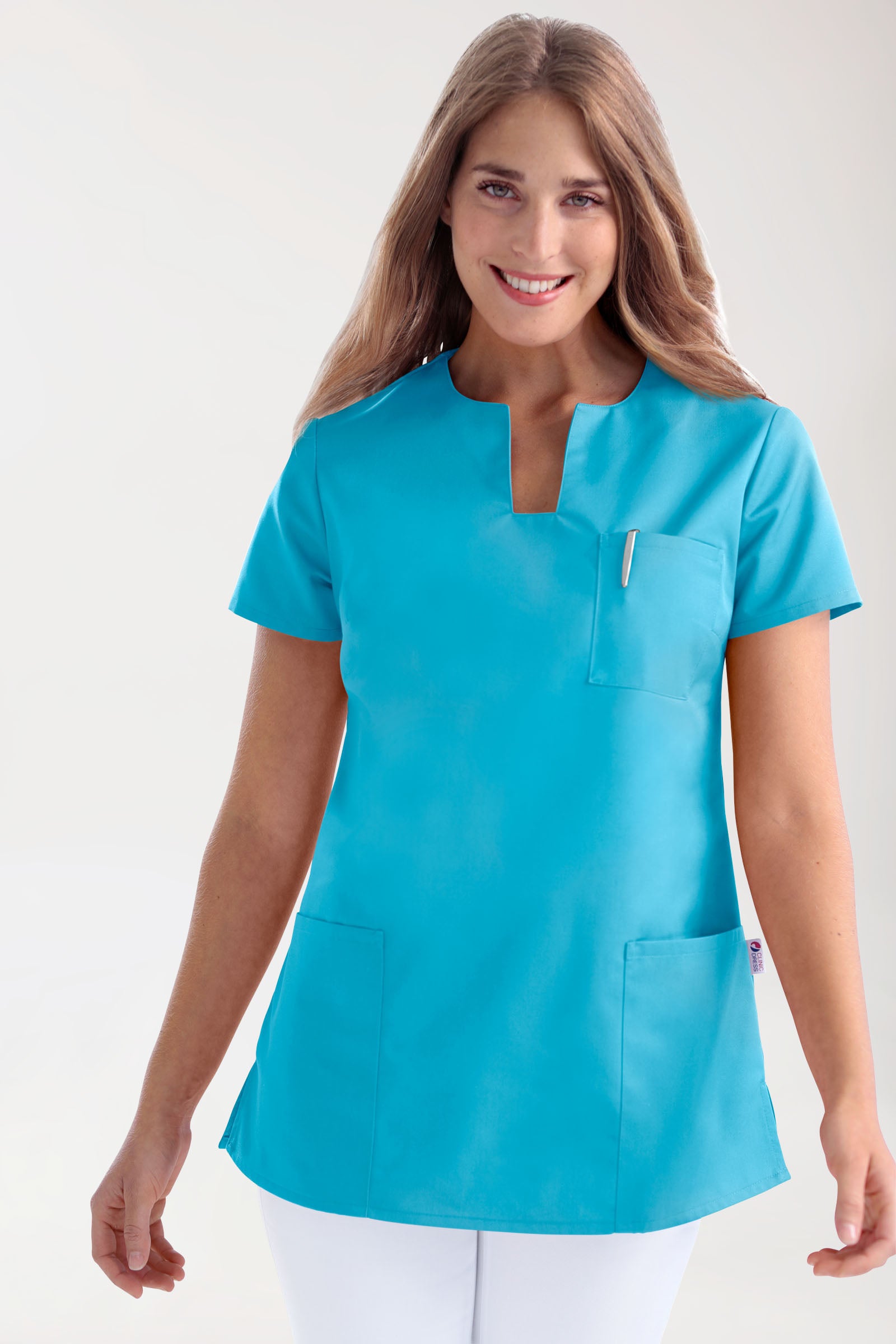 JUST STRONG Tunique Femme - Décolleté carré turquoise