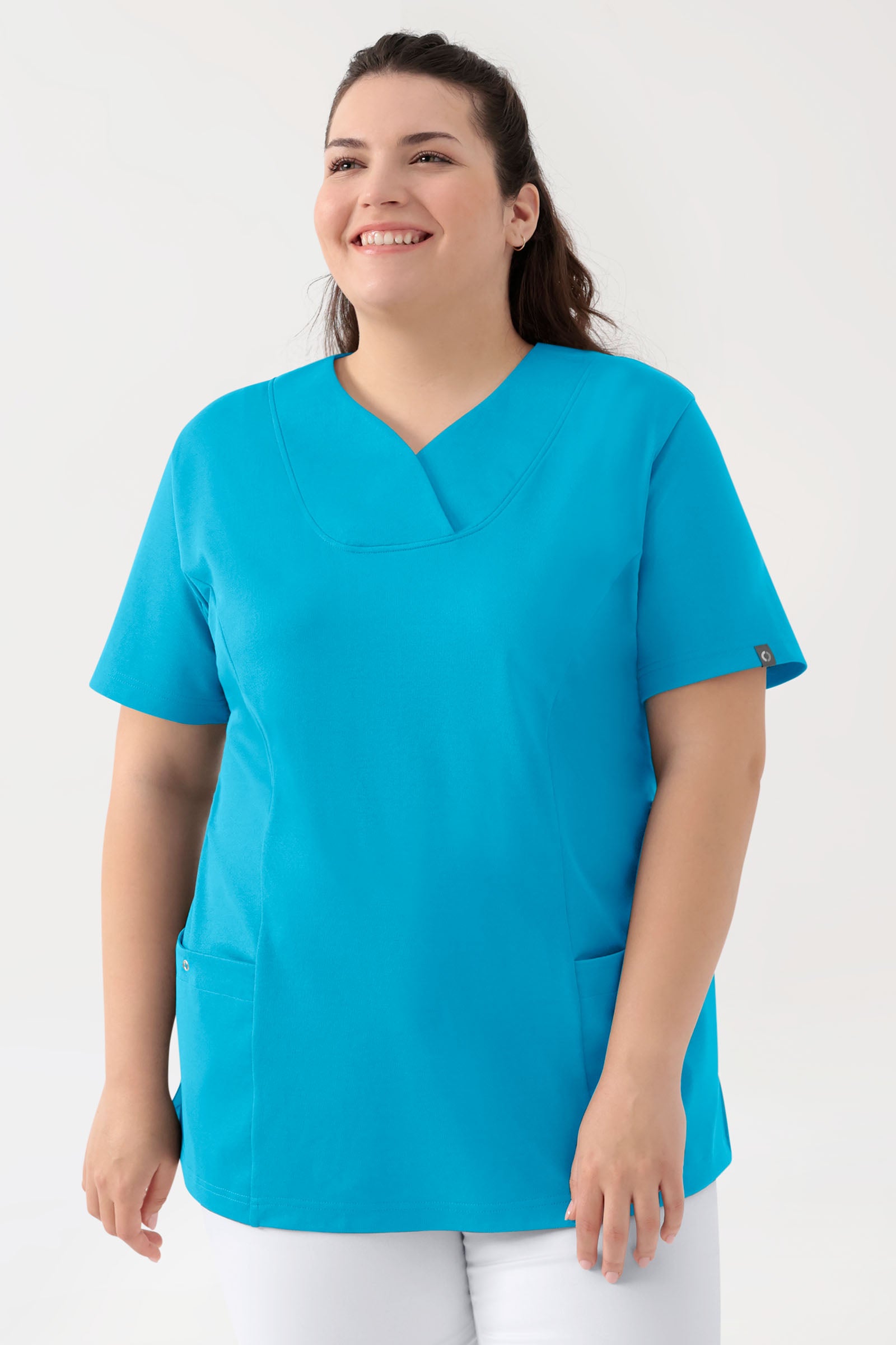 COMFY FLEX Tunique Stretch Femme - Décolleté Cœur turquoise