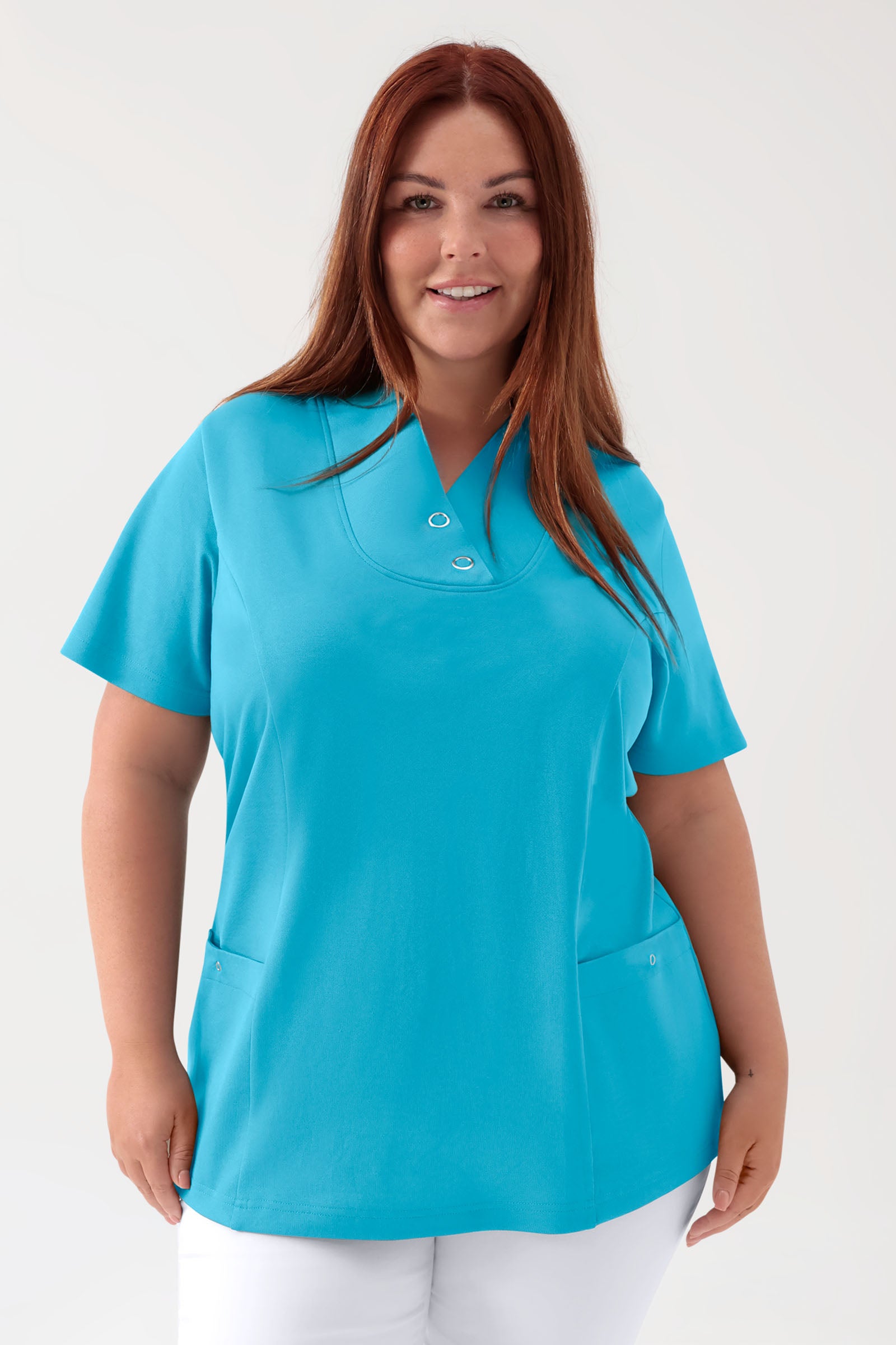 COMFY FLEX Tunique Stretch Femme - Boutons-pression turquoise
