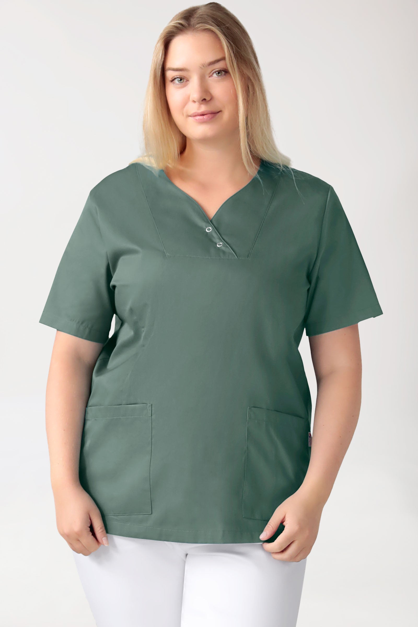 CORE Tunique Femme curved fit - Boutons-pression vert foncé