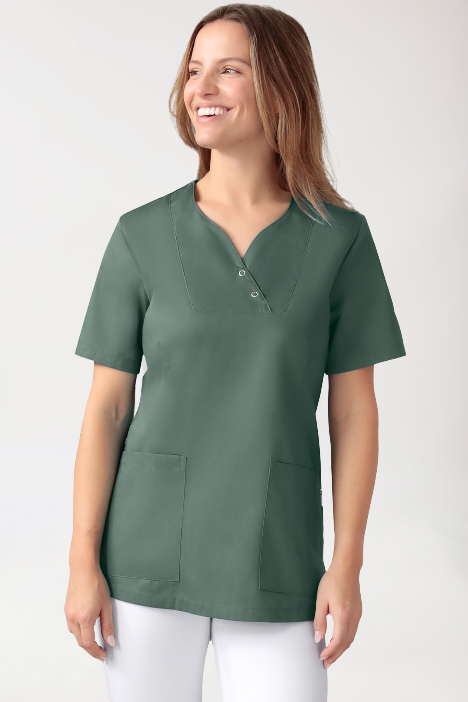 CORE Tunique Femme curved fit - Boutons-pression vert foncé