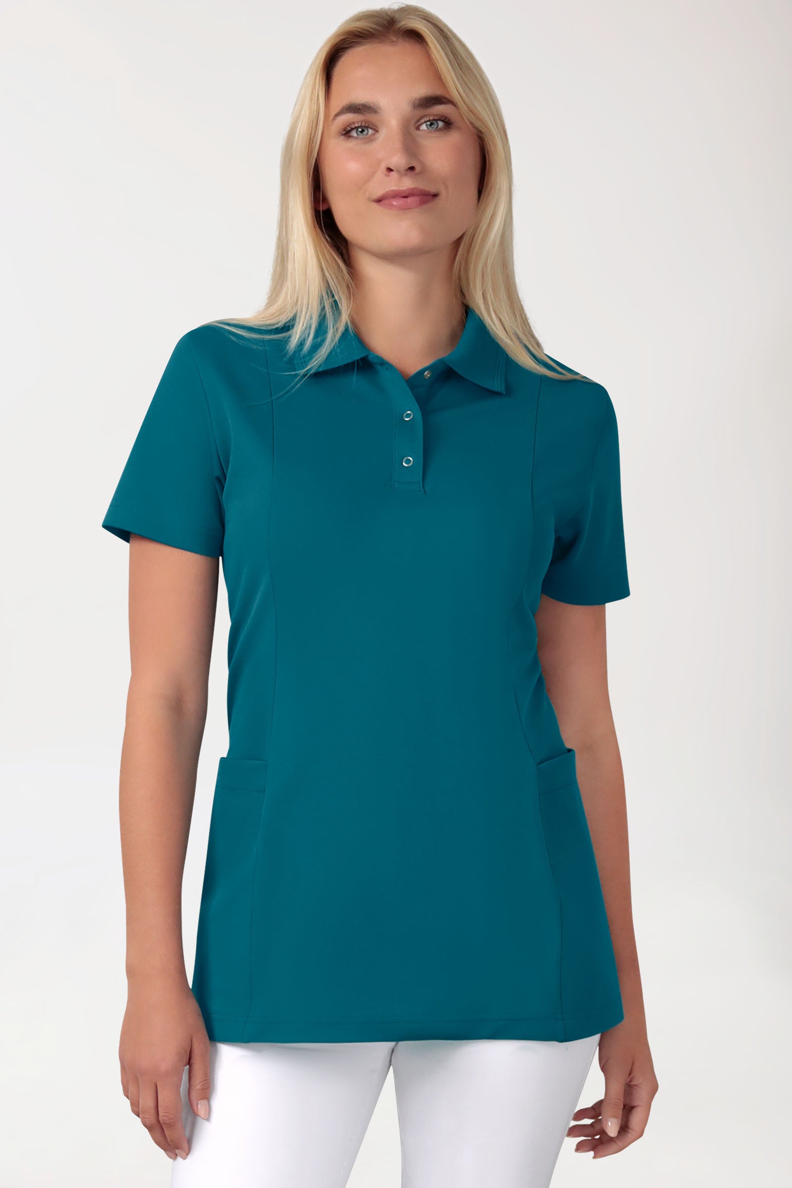 COMFY FLEX Tunique Stretch Femme - Col polo pétrole