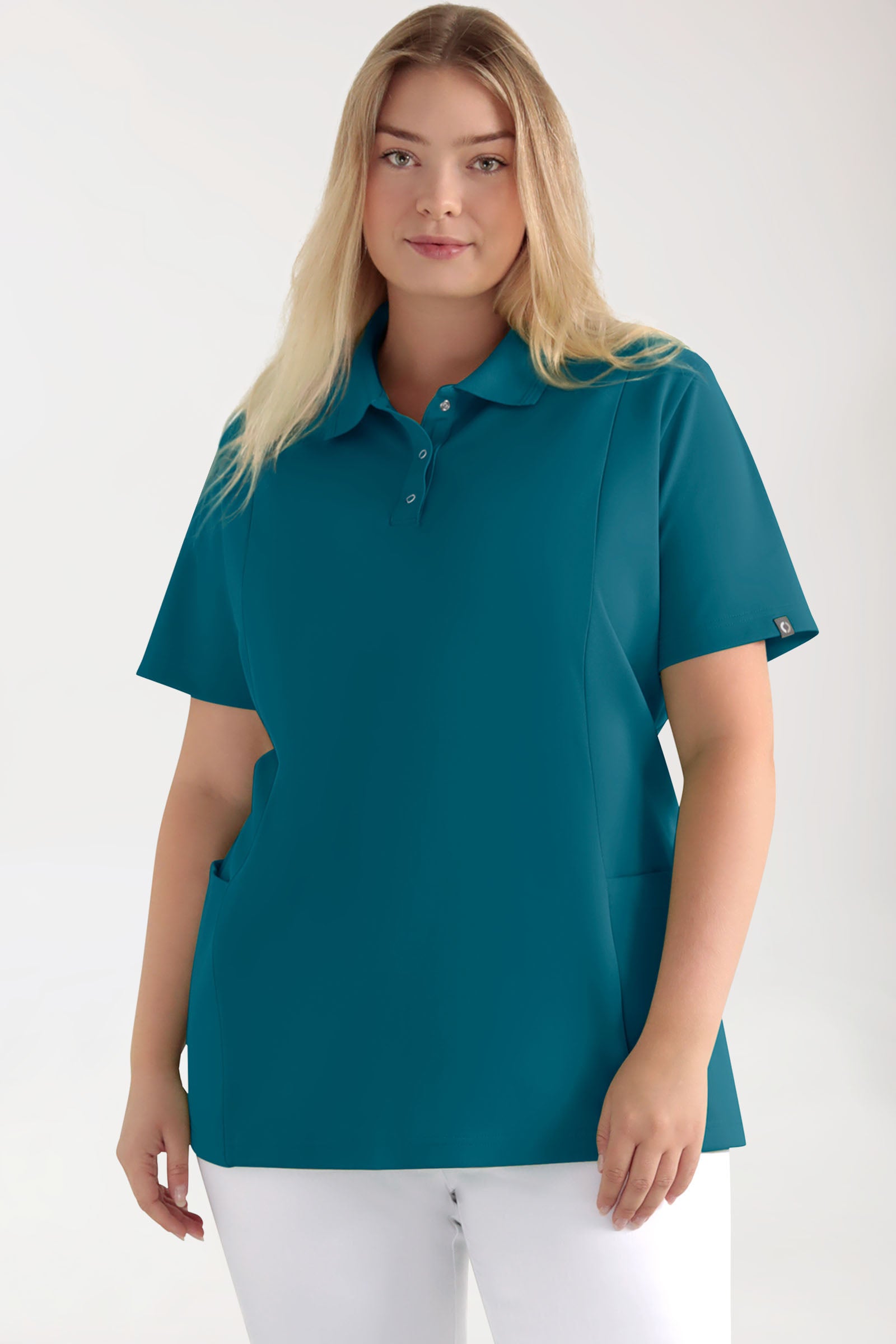 COMFY FLEX Tunique Stretch Femme - Col polo pétrole